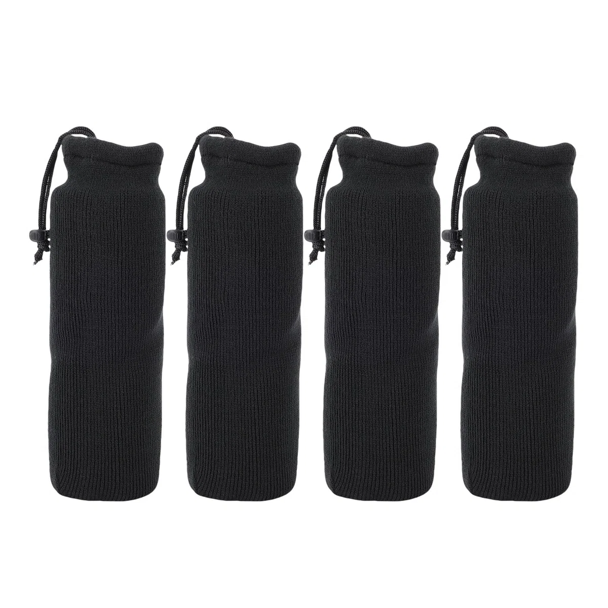 Fundas para Parachoques de Barcos, 4 Unidades, Protección Elástica de Punto Negra Duradera para Parachoques Tubo Cuerda Central y Doble Ojo, 20 X 63 Cm, Ideal Barcos