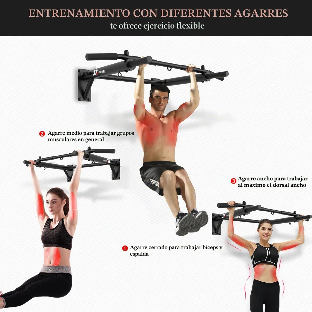 Barras de Dominadas Pared, Wall Pull Up Bar Barra de Tracción, Boxeo TRX Entrenamiento y Resistencia Training, Multifuncional Workout Bar