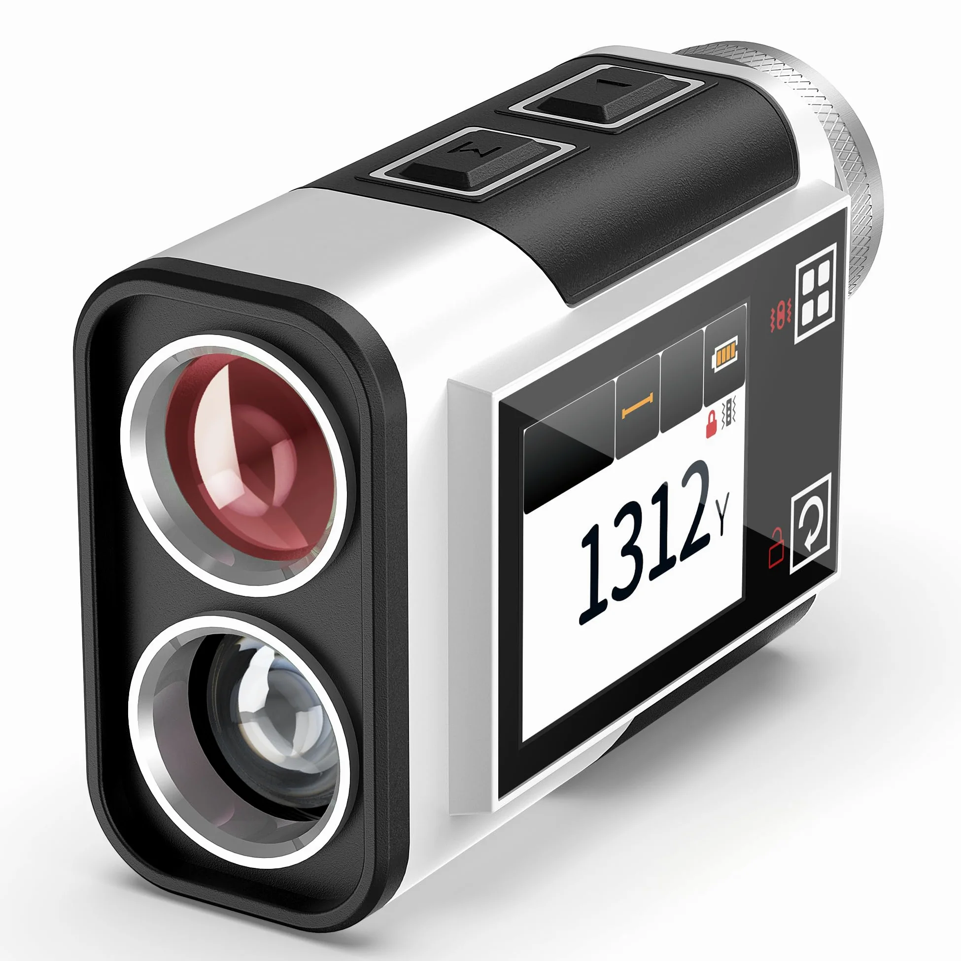Telémetro de Golf CIGMAN de 1312 Yardas, precisión de ±1 m, Pantalla táctil Lateral con compensación de Pendiente, Ocular de 25 mm, telémetro láser Recargable Tipo C para Campos de Golf
