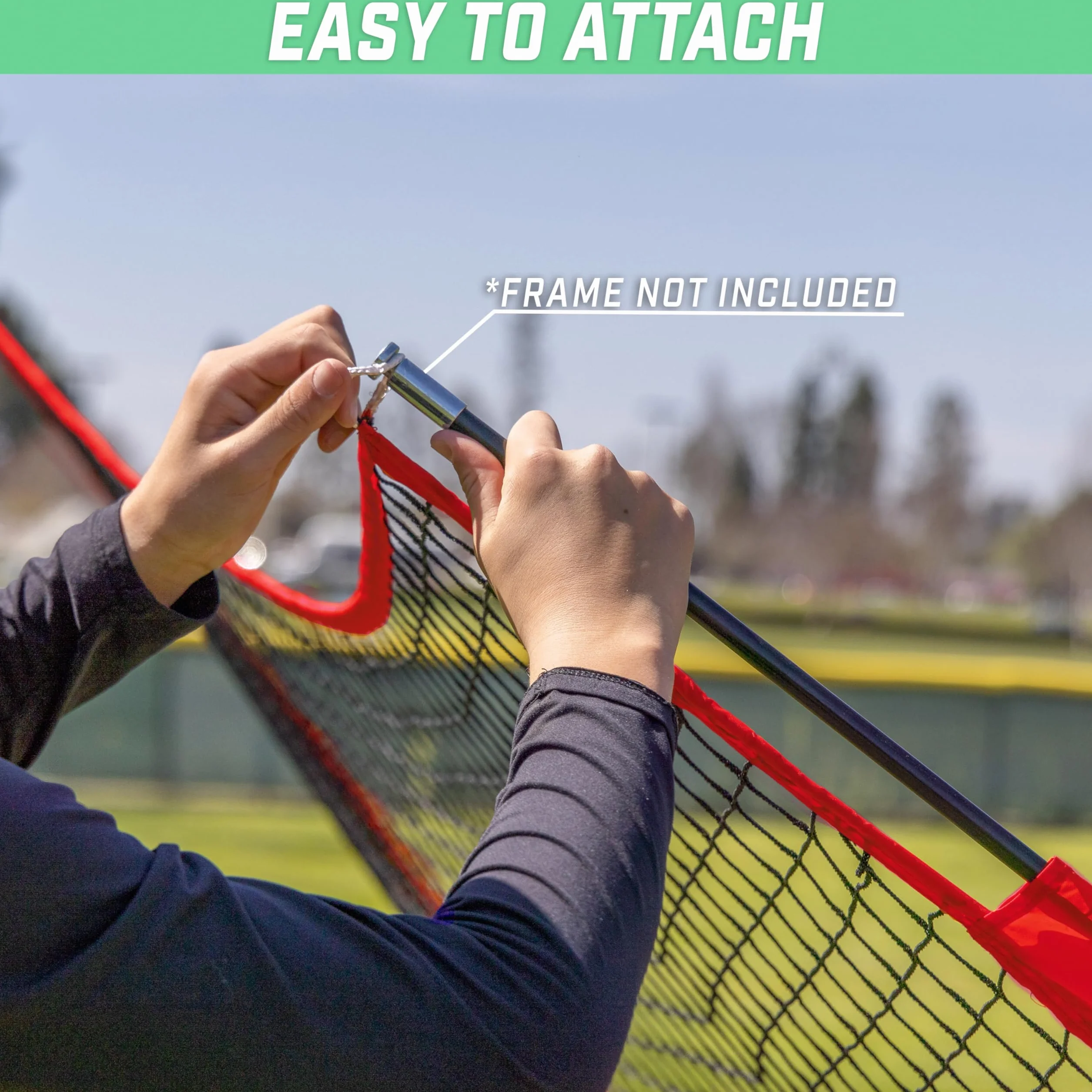 GoSports Red de práctica de béisbol y sóftbol, de 2,1 x 2,1 m, con Marco Tipo Arco, Bolsa de Transporte y Zona de golpeo, Rojo, Negro o Pro, Ideal para Todos los Niveles de Habilidad