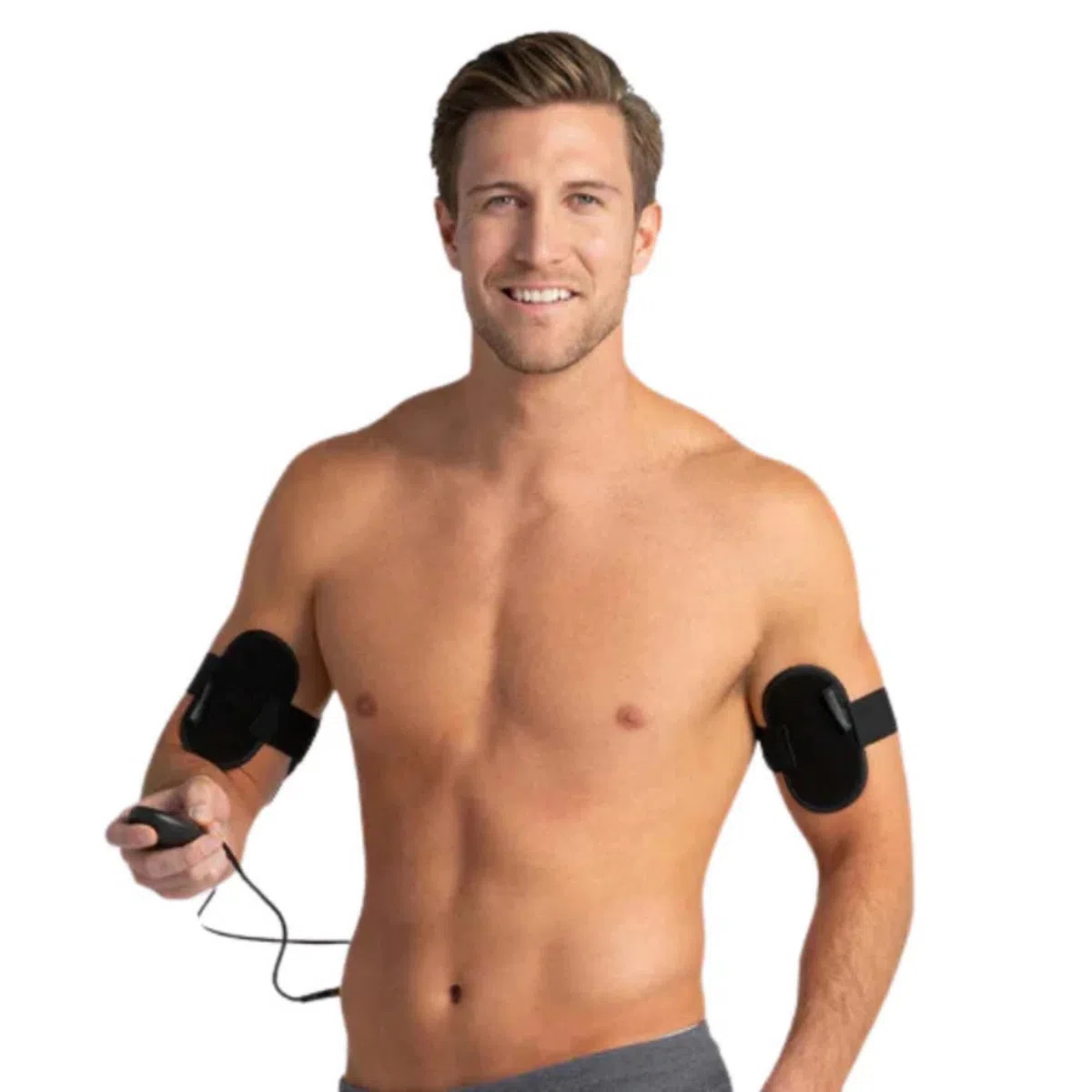 Slendertone Pack Cinturón Abs7 y brazaletes tonificantes para Hombre Electroestimulacion, Unisex-Adult, Negro, 69-119cm, 27-47cm