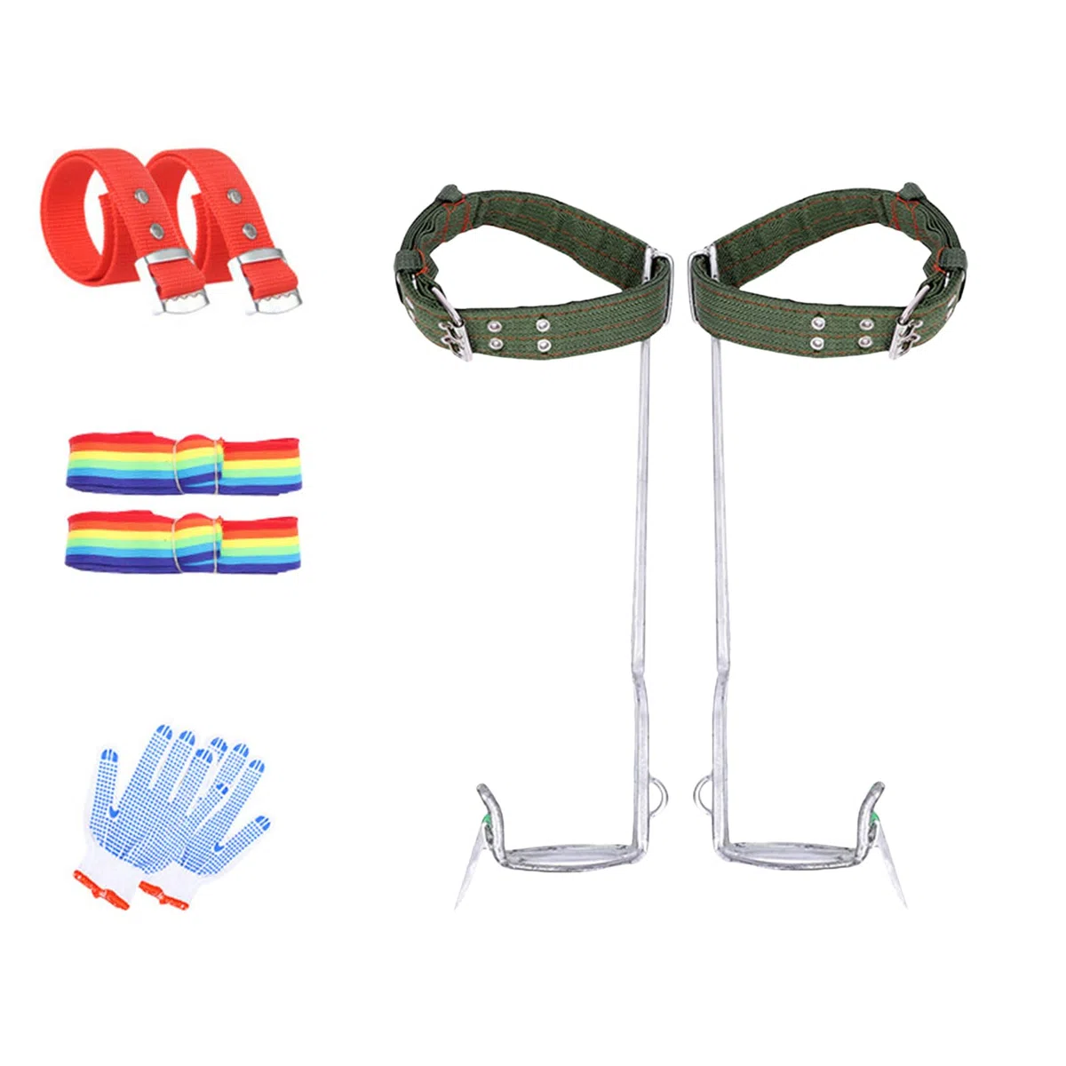 Espuelas para trepar árboles, Kit de Equipo para trepar Postes - Picos Profesionales para trepar árboles | Correas Ajustables, cómodas y Resistentes para jardinería, trepar árboles, Recoger