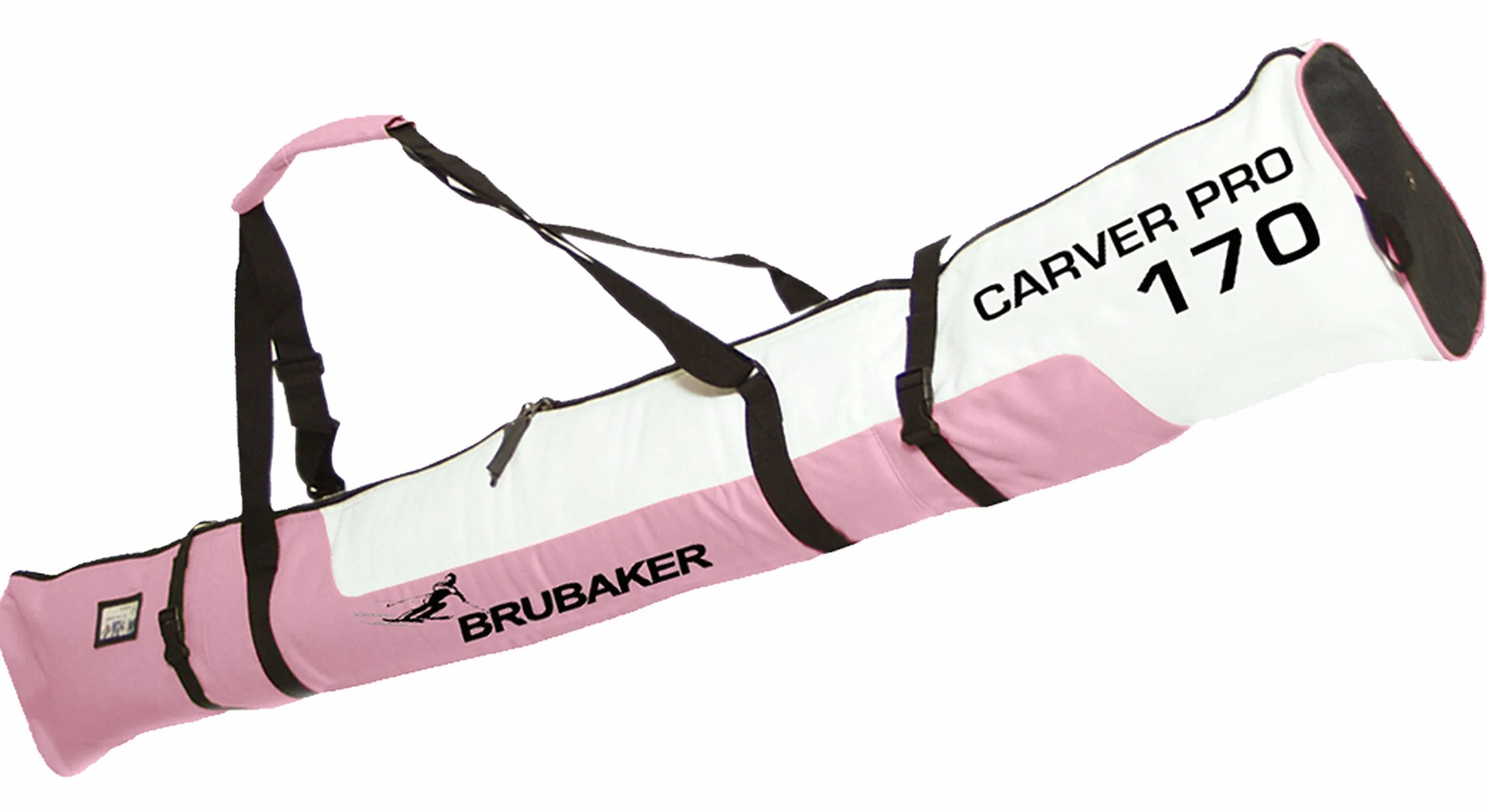 BRUBAKER Conjunto 'Super Function 1.0' Bolsa para Botas y Casco de ski Junto a 'Carver Pro 1.0' Bolsa para un par de Ski - Rosa/Blanco - 170 cms.