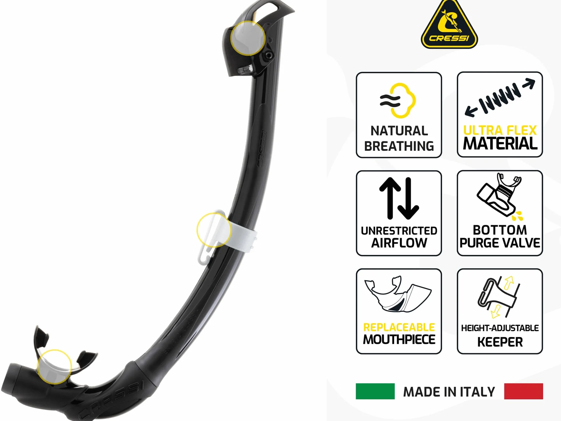 CRESSI Big Eyes + Seal Dry Combo - Set Combinado para Adultos Máscara Big Eyes y Innovador Snorkel Seal Dry, Ideal para Buceo y Snorkeling, Talla Única