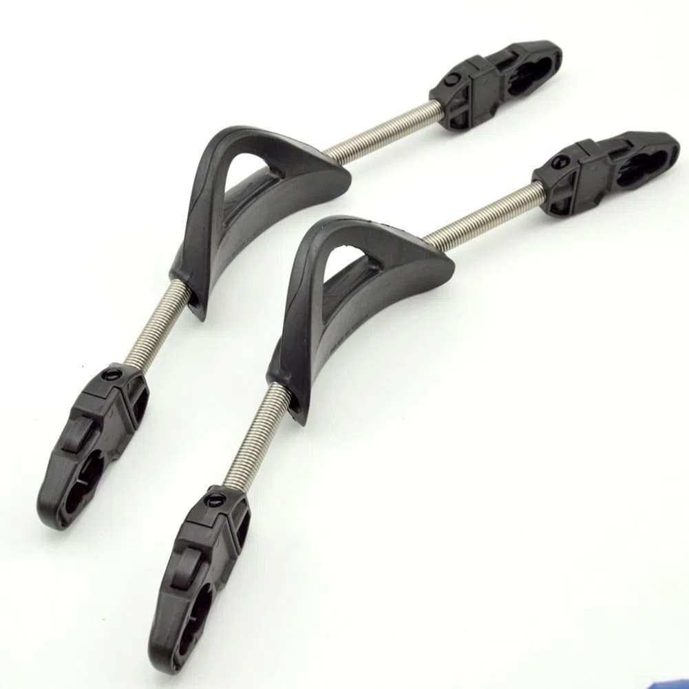 2 Correas de Aleta de Resorte Antideslizantes de Acero Inoxidable para Buceo - Ajustables para Cressi, Aletas de Mares (S, Negro)
