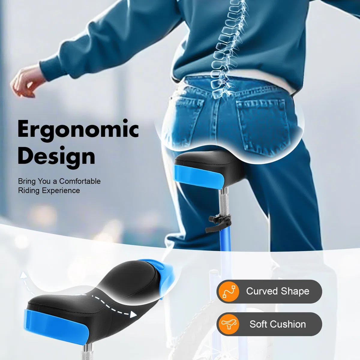 Monocidio de 16 pulgadas, unisex, monociclo, con asas, rueda para entrenamiento de equilibrio, altura ajustable, 71-81 cm