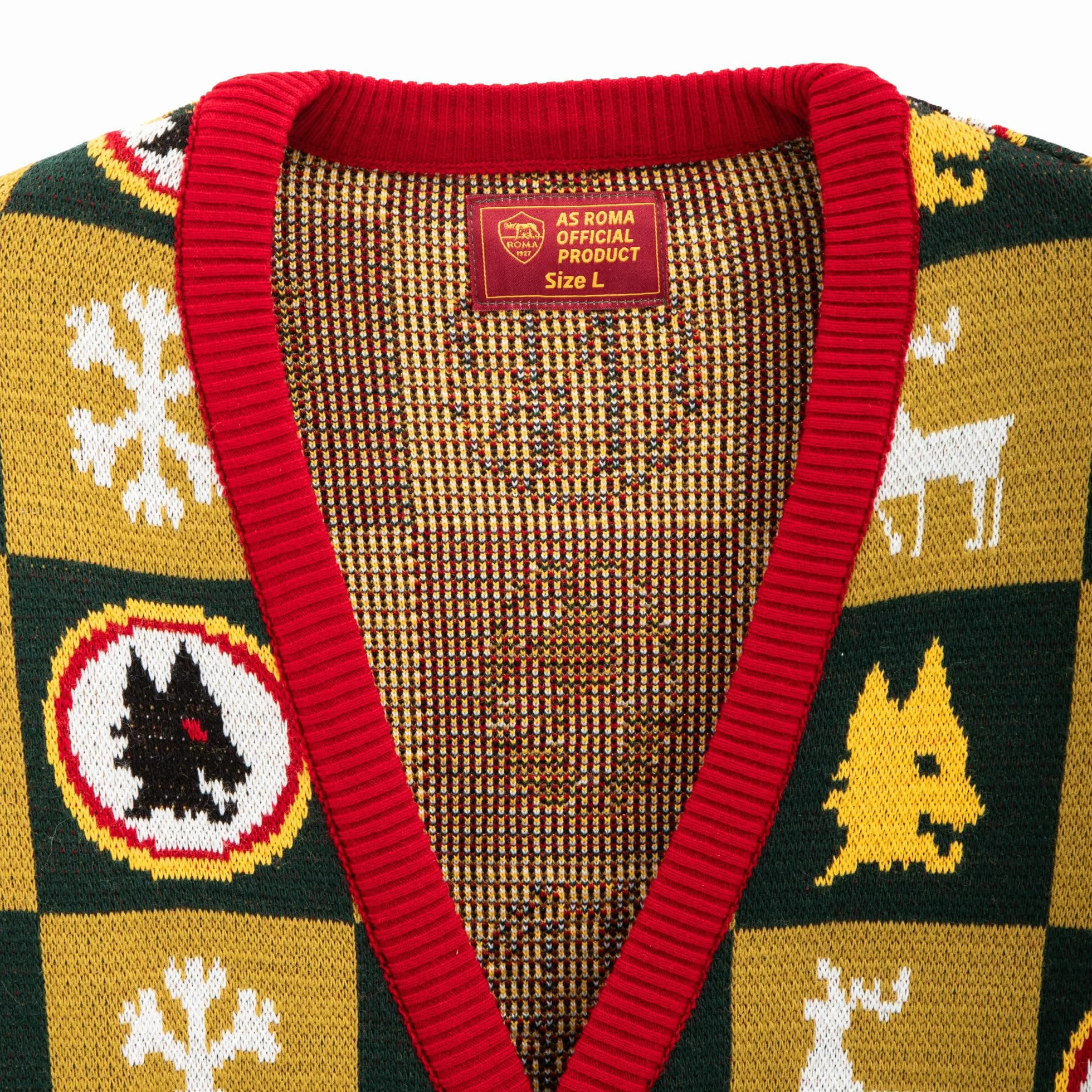 AS Roma As Roma Christmas Cardigan Suéter cárdigan Unisex Adulto (Pack de 1)
