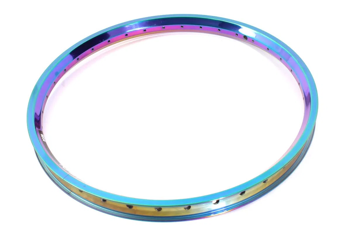 KHE MVP BMX Llanta V2 de 20 pulgadas, aluminio T6, solo 315 g, 36 agujeros, 32 mm de ancho, Oil Slick