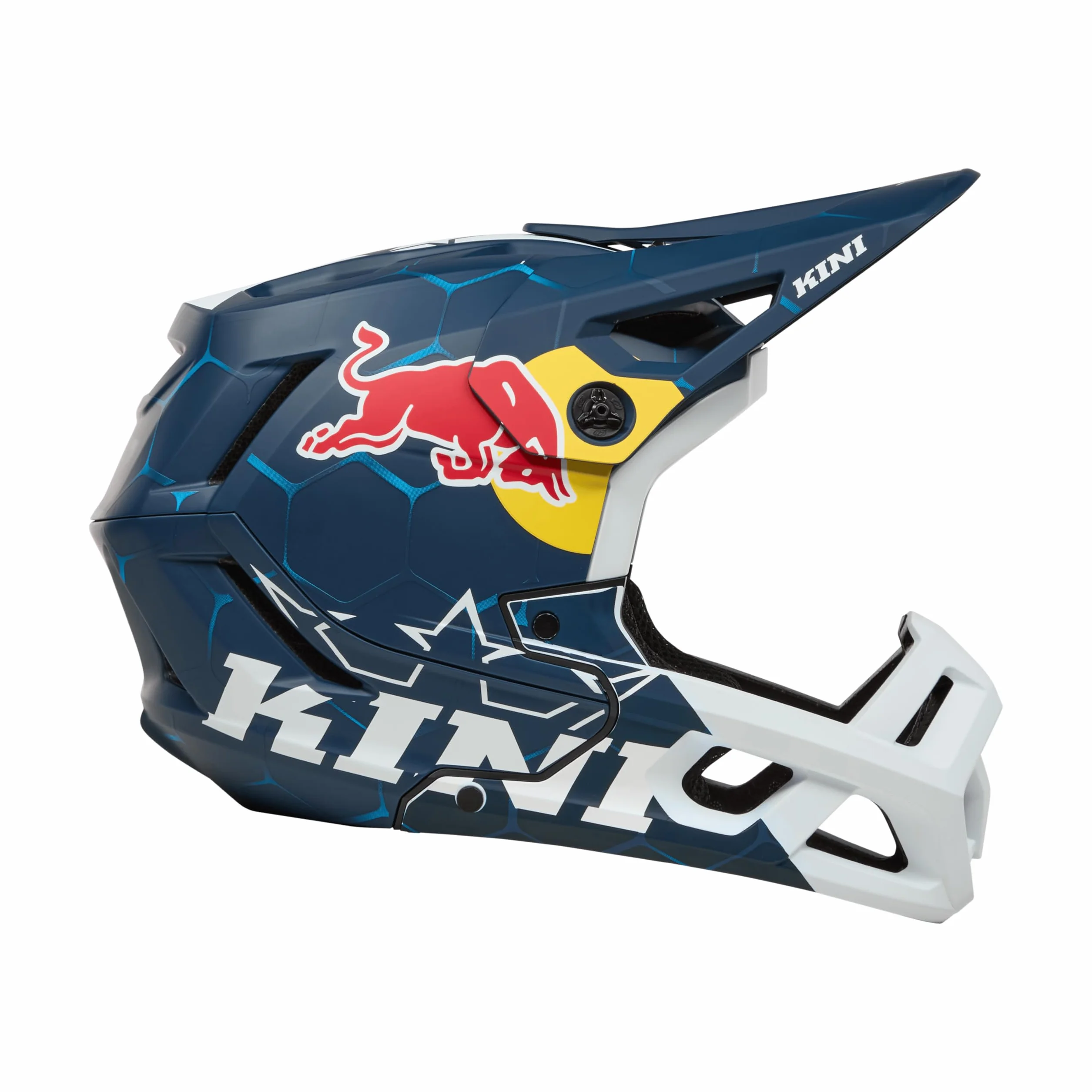 EC Kini Red Bull 1.0 - Casco de bicicleta de montaña (talla M, 57/58 cm), color azul y blanco