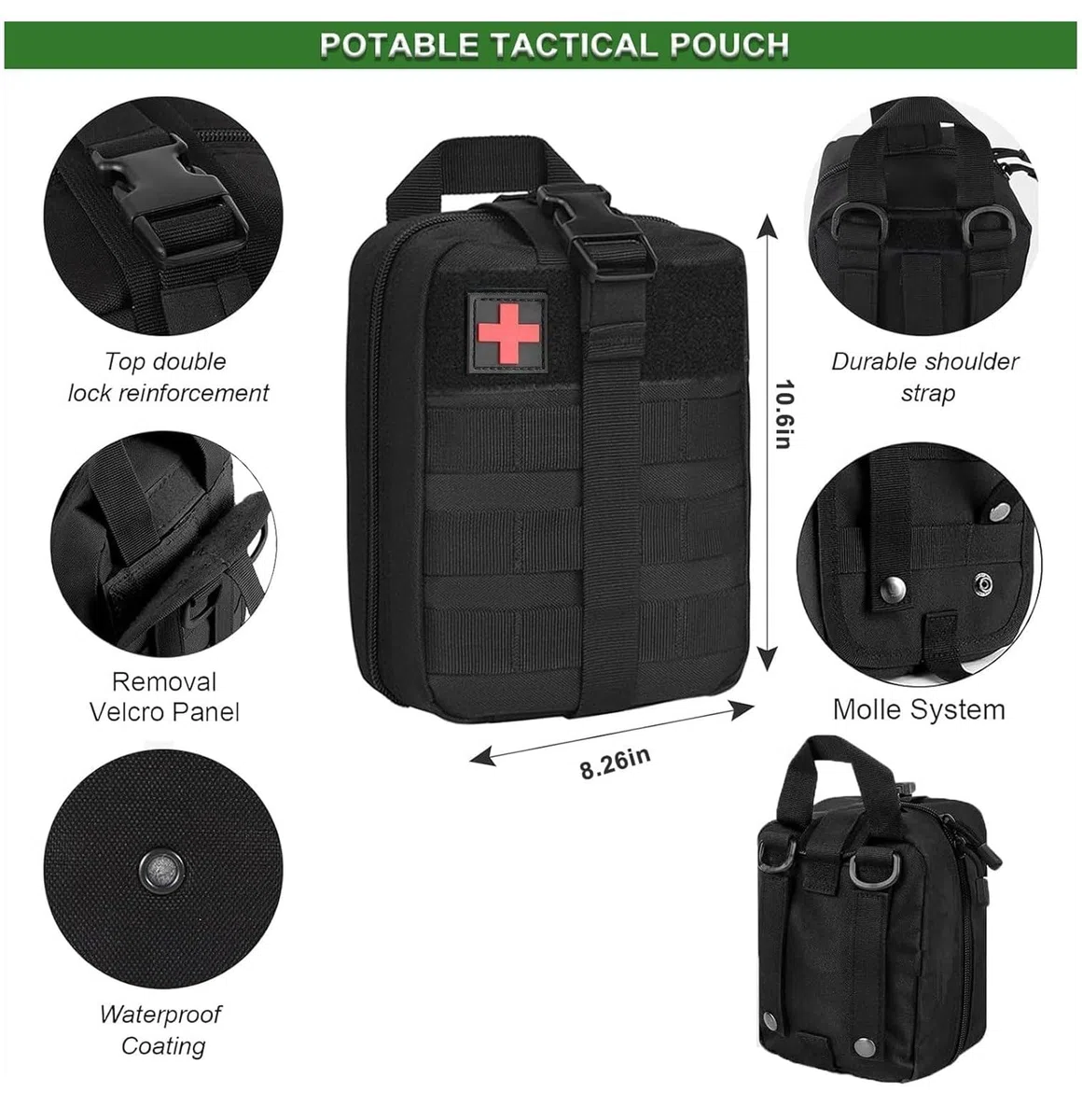 Kit de supervivencia para primeros auxilios con Hacha de Martillo Multifuncional 28 articulos distintos, Kit de Emergencia para Viajar Caminar Acampada Montaña