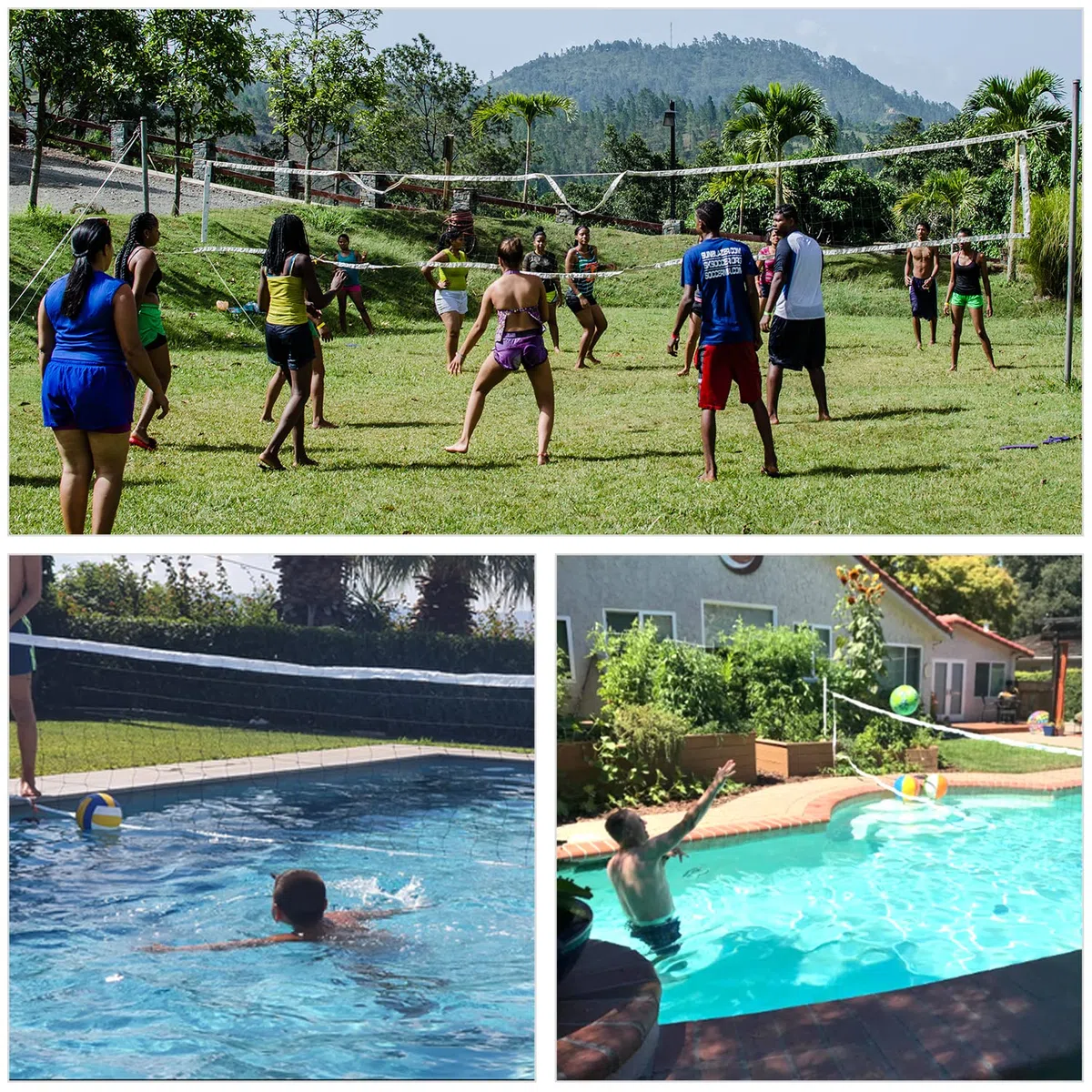 Redes de Voleibol + Talla 5 Voleibol, Red de Entrenamiento de Voleibol portátil, Plegable y Duradera para Deportes al Aire Libre en Patios Traseros, Piscinas, Playas y Otras instalaciones