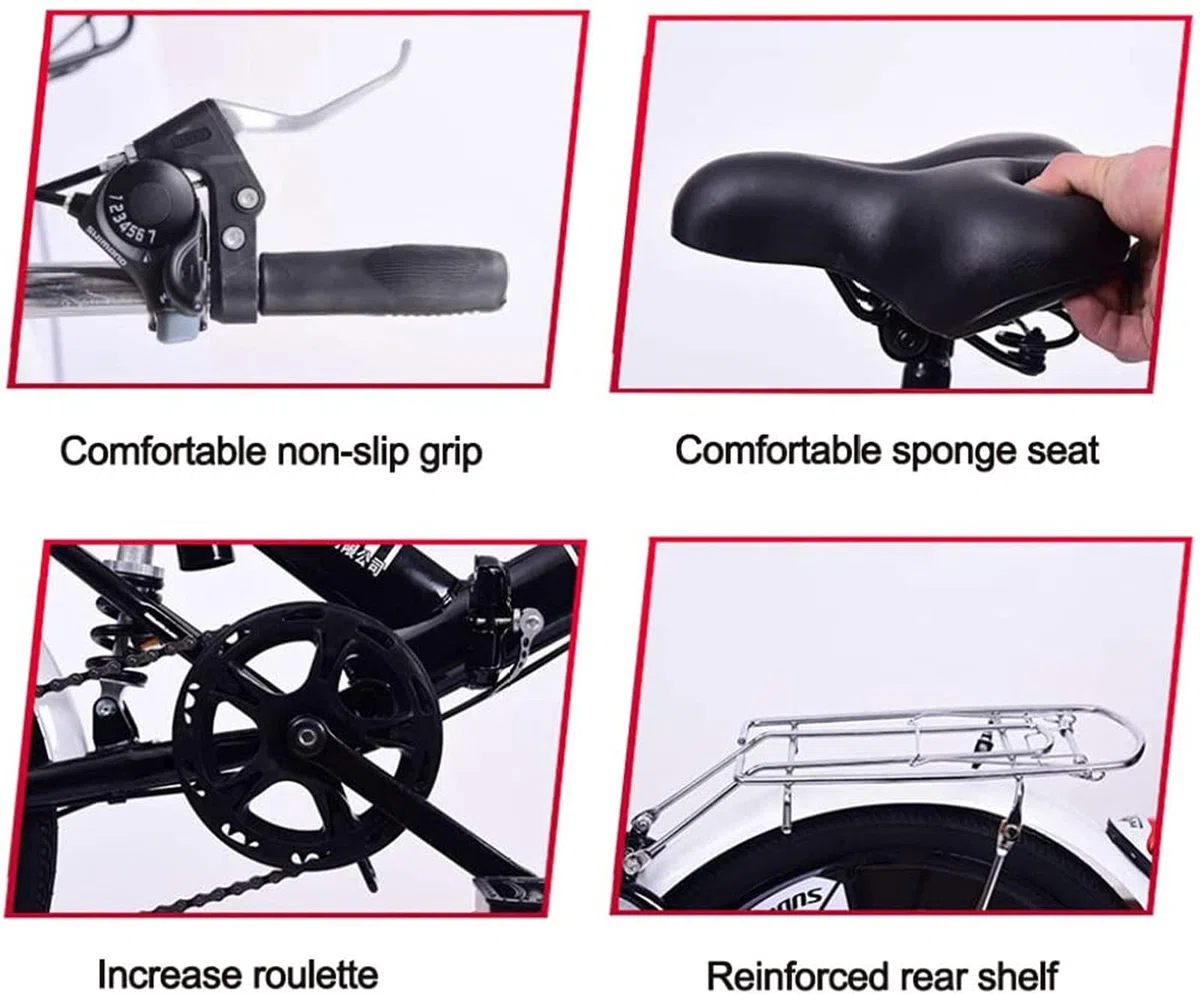 Bicicleta Plegable Frenos De Disco De Cambio Bicicleta Pequeña Adecuado para Caminos De Montaña Y Caminos De Lluvia Y Nieve Aleación De Aluminio Bicicleta Plegable 20 Pulgadas D,20 in