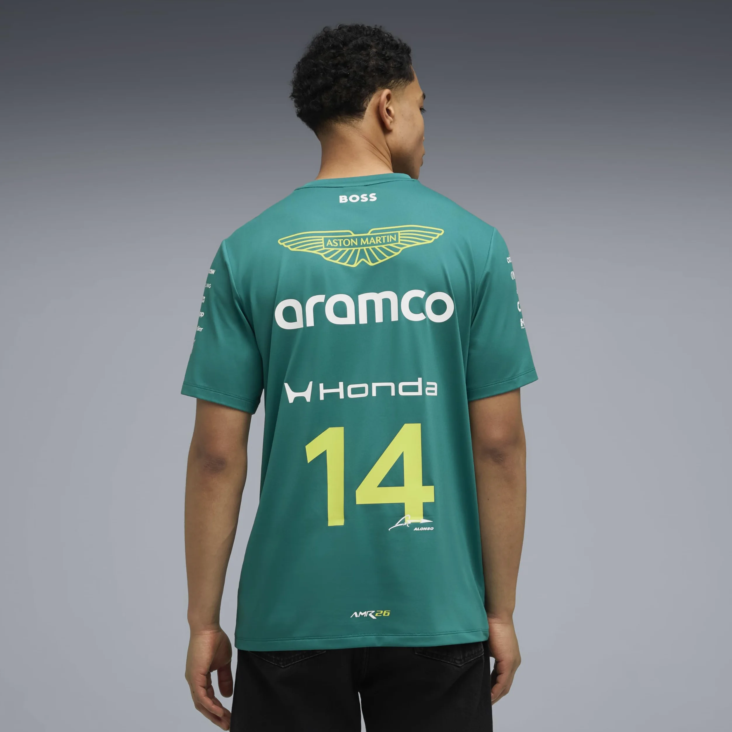 PUMA Aston Martin F1 2026 Camiseta del Equipo Fernando Alonso para Hombre – Verde
