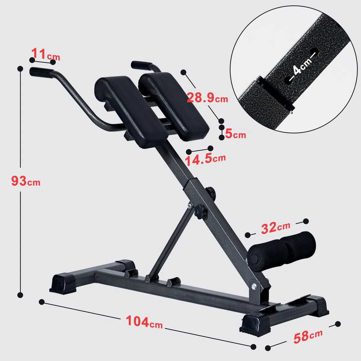 soges Banco Romano Plegable - Mejora la Postura, Alivia el Dolor de Espalda & Ahorra Espacio - Capacidad de Carga 100 kg, 3 Ángulos & 7 Niveles de Altura para Hogar