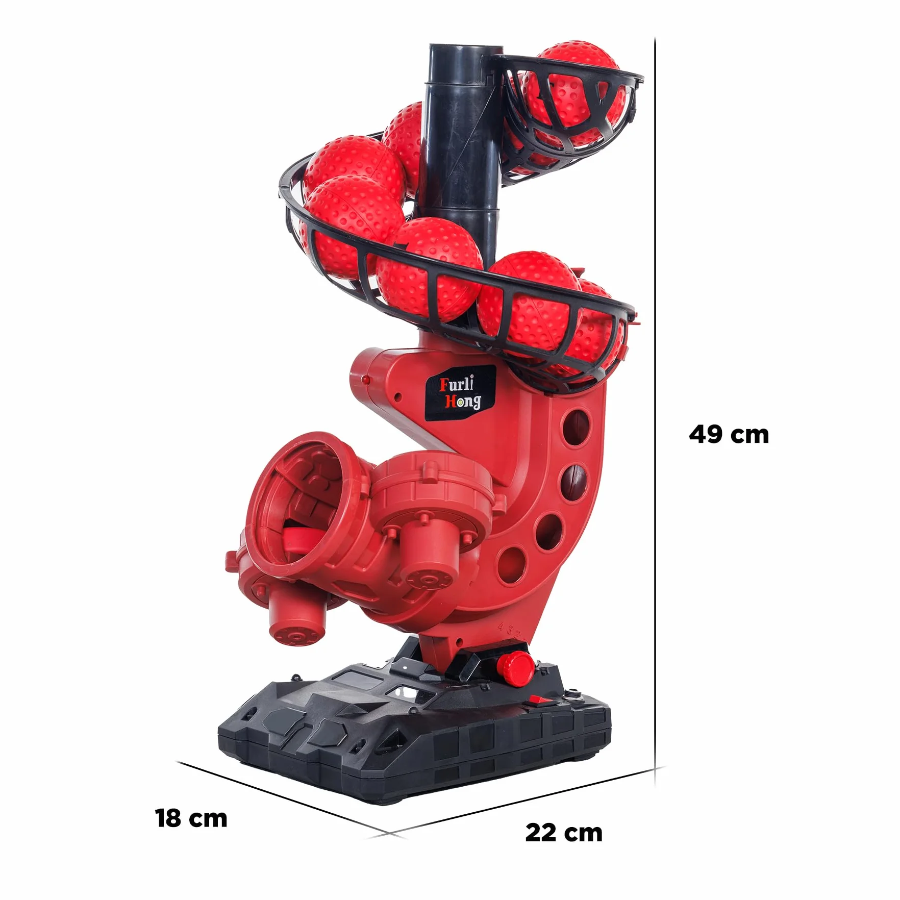 Furlihong 388CBH Máquina 2 en 1 de Críquet y Béisbol para Principiantes – Lanzadora Ligera y Portátil con 3 Modos de Lanzamiento, Funciona con Power Bank o Batería