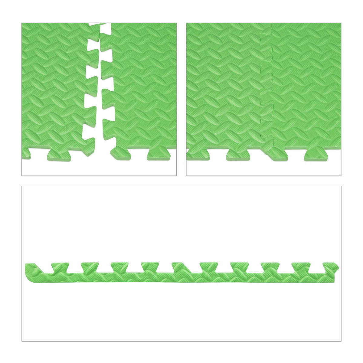 Relaxdays Alfombrilla de Suelo, 16 Alfombrillas Protectoras para Equipos Deportivos y de Fitness, bordeado, EVA, Superficie 6 m², Ancho x Profundidad 60 x 60 cm, Verde