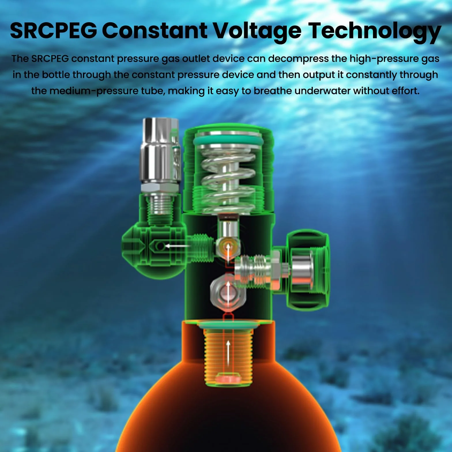 TUDIVING Mini botella de buceo de 2 l, botella de oxígeno pequeña para buceo, mini botella de buceo con 30 a 45 minutos de buceo tanque de oxígeno Submarinismo (bucear) Equipo de buceo portátil S700