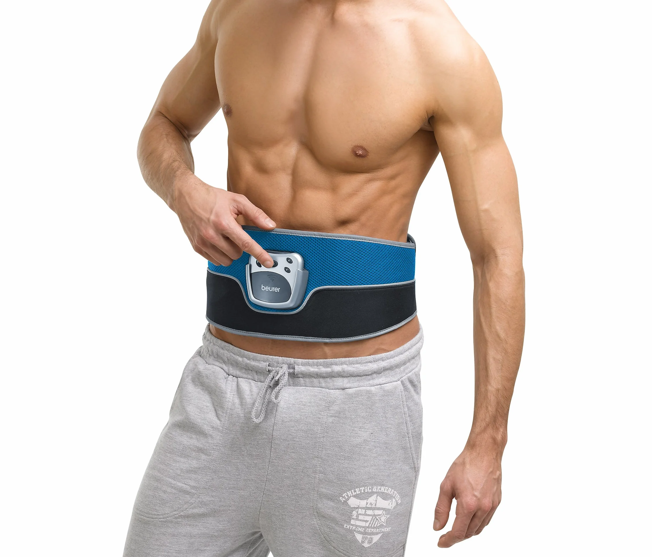Beurer EM 36 Cinturón abdominal, EMS, para músculos abdominales centrales y laterales, 40 niveles de intensidad, lavable