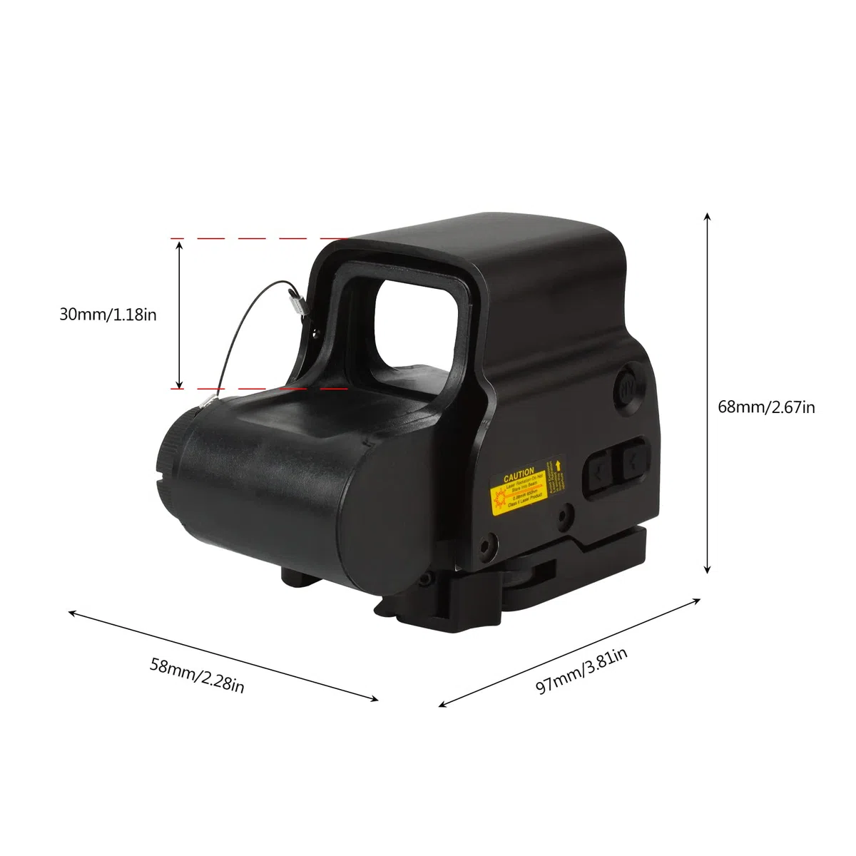 Tactical Red & Green Illumination Holosight 20mm Rail Reflex Sight Scope Point Visor Holográfico Sight CJ/MZJ-9 (Tipo C)