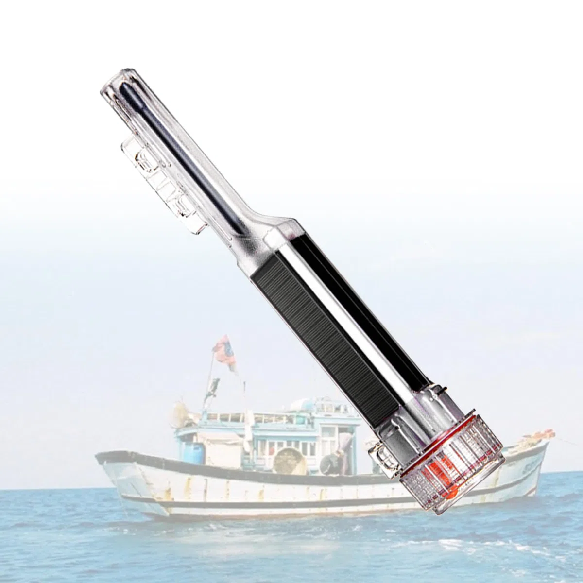 AIS Medidor De Posicionamiento De Red, Buscador De Redes De Pesca con Carga Solar, 8-10 NM, Resistente Al Agua IP67, Localizador De Redes De Pesca, para Pesca, Cría, Advertencia De Edificios