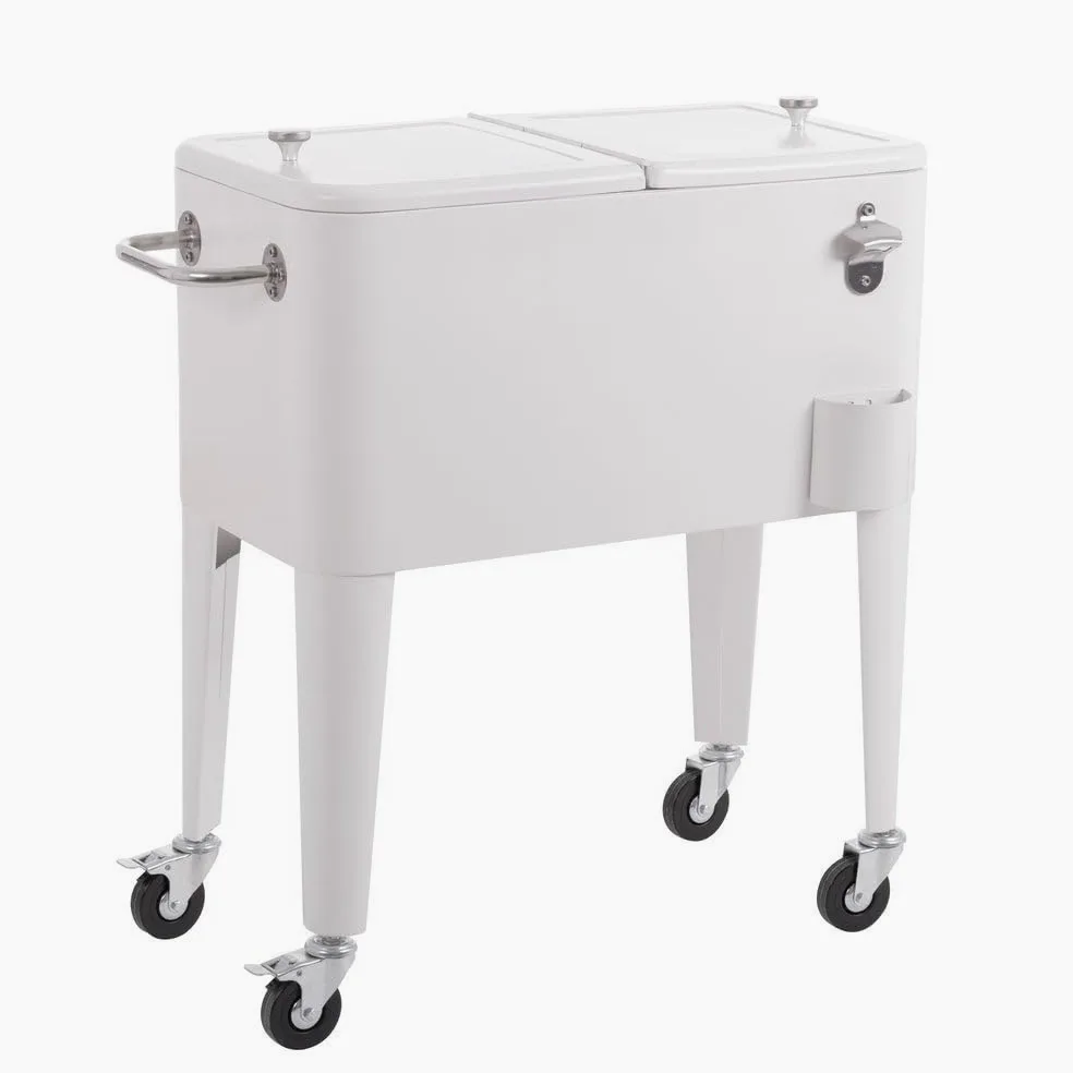 Nevera Porta Hielo para Barbacoa de Acero de 56 litros