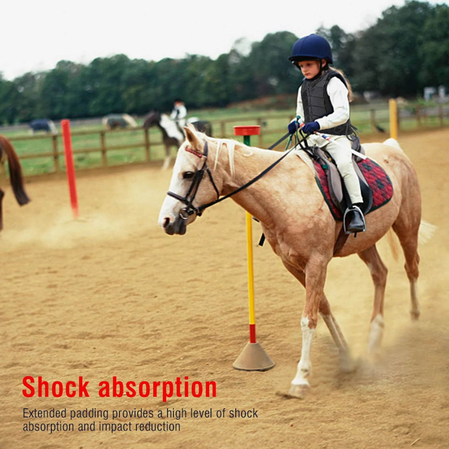 Protector Corporal para Montar A Caballo,Chaleco De Seguridad para Entrenamiento De Equitación Protector Negro Acrílico,Chaleco De Equitación Cómodo para Niños, Niñas Y Niños(CM)