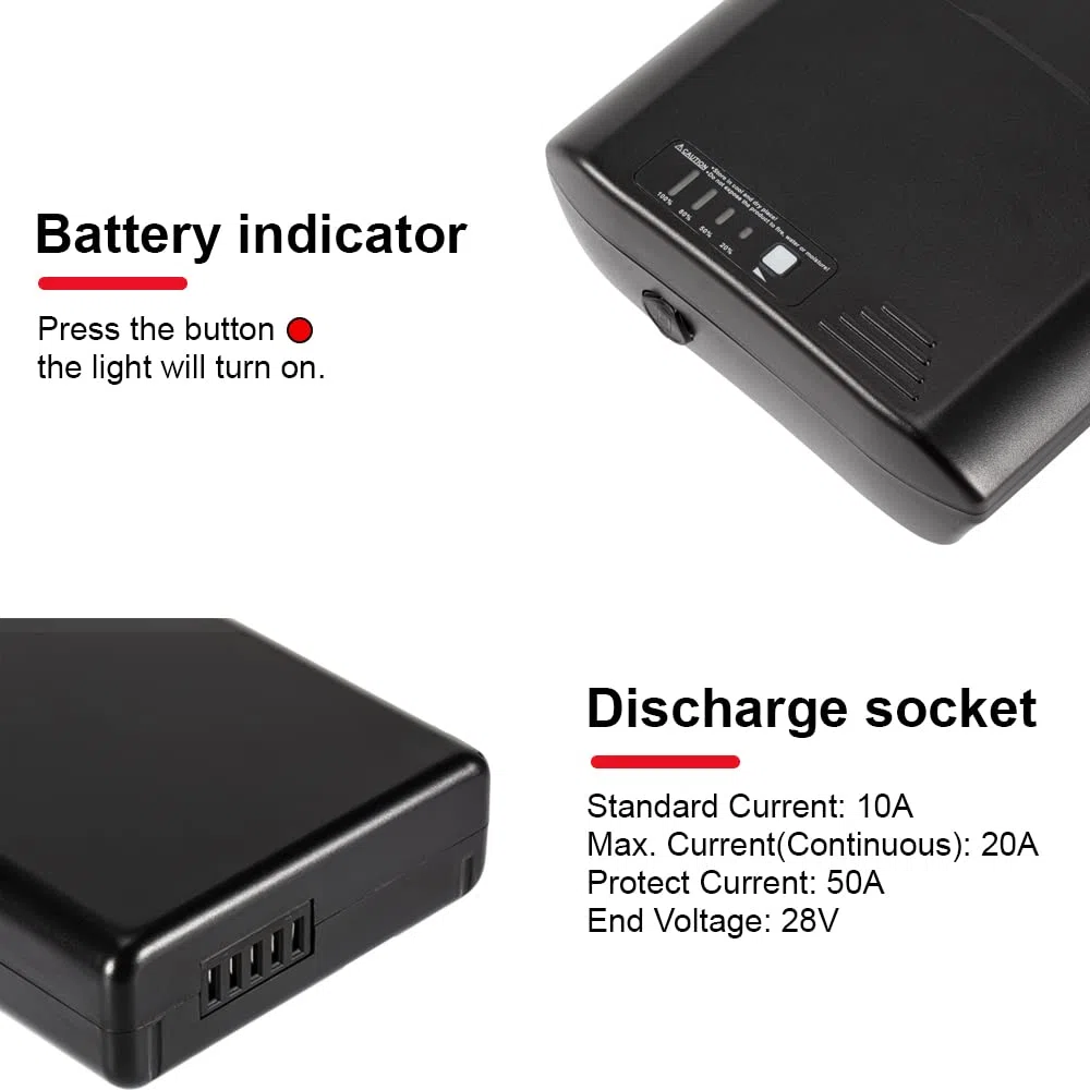 SEASON Batería 36V Bicicleta eléctrica de Recambio 10.4Ah E-Bike Lithium-Ion Battery para MIFA Zündapp, Sistema de propulsión Bafang o Ansmann
