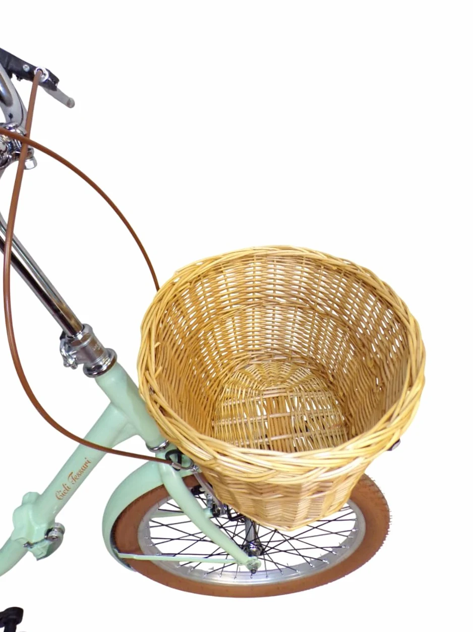 Bicicleta plegable de paseo Graziella Car-Bike con cesta delantera de mimbre vintage