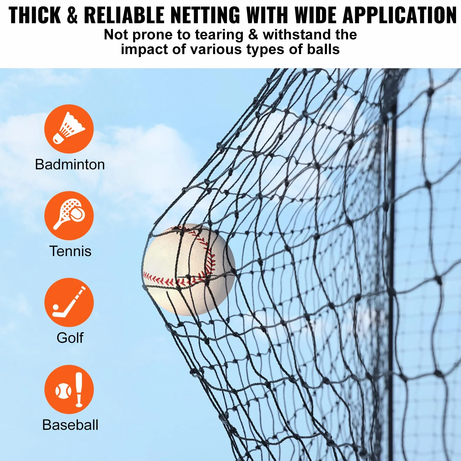VEVOR Jaula de bateo de béisbol de 17,4 m, Red de Entrenamiento de bateo de softbol Profesional, Jaula de Lanzamiento portátil con Puerta y Bolsa de Transporte, Red de PE Cerrada Resistente