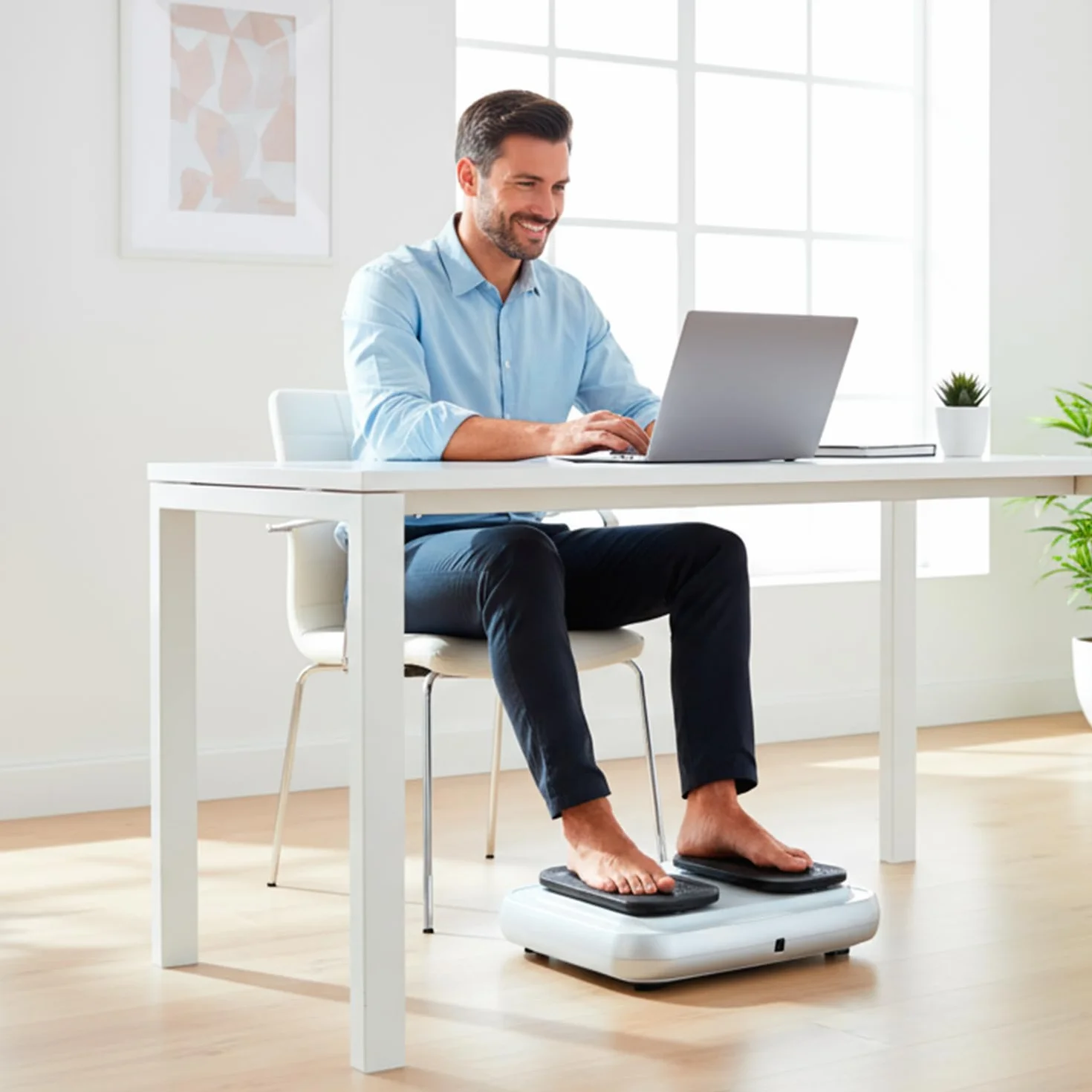 BONPLUS Ejercitador de Piernas Fitlegs, Activador Circulatorio, Gimnasia Pasiva, Mejora la Circulación con Mando a Distancia, Intensidad Ajustable, Ejercitador de Piernas para Personas Mayores