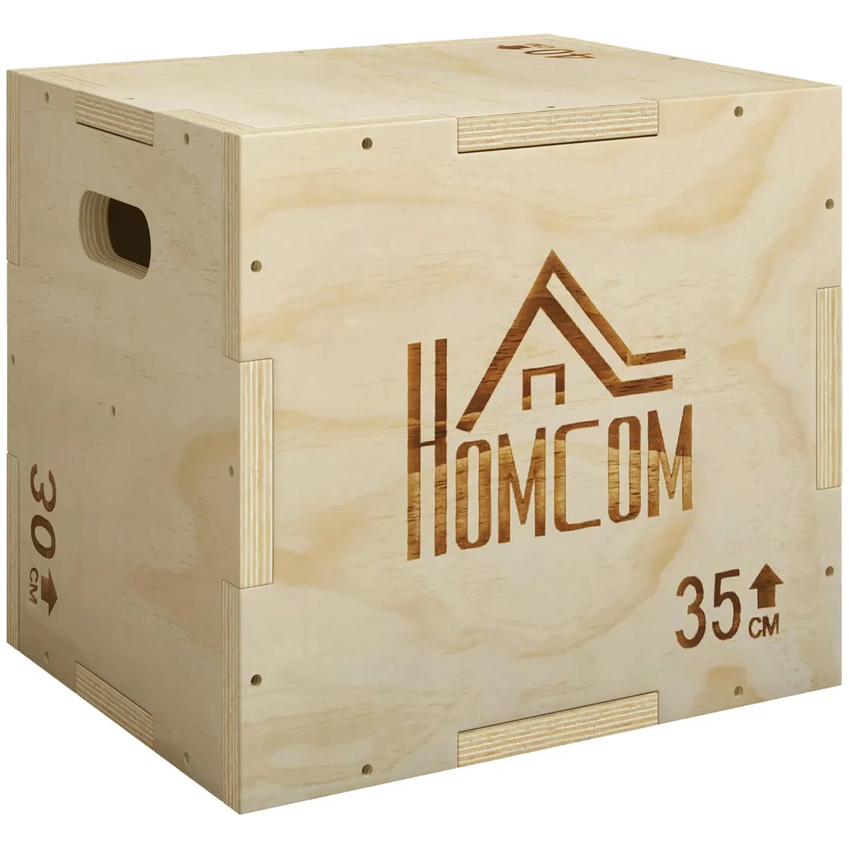HOMCOM Box Jump pliométrica 3 en 1 - Aparato para saltar, musculación, fitness y crossfit plyobox para caja de entrenamiento de madera
