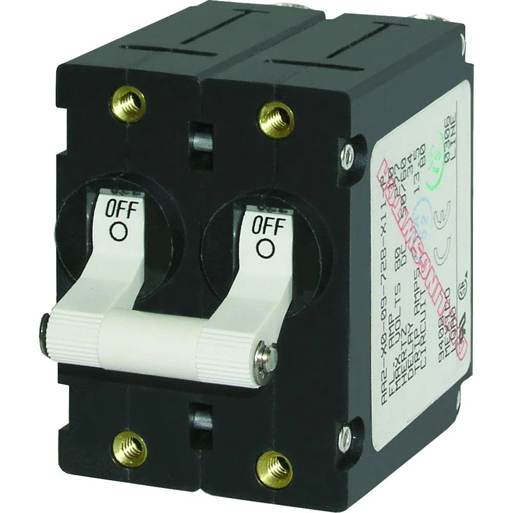 Blue Sea Systems 7238 A-Series - Disyuntor de palanca blanco, doble polo, 30 A
