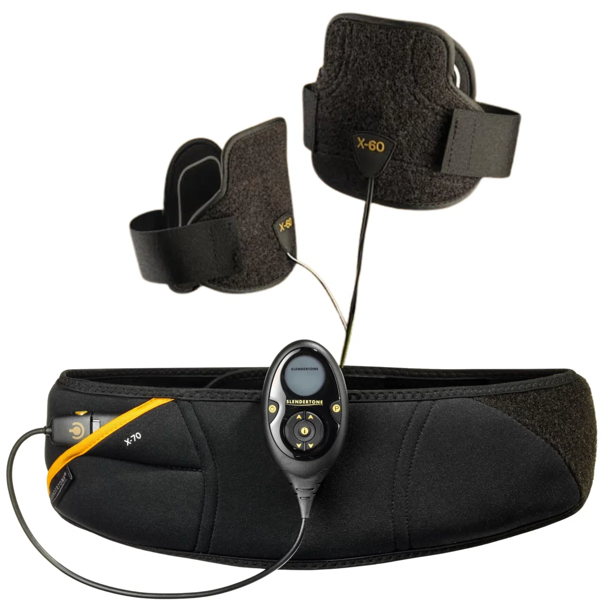 Slendertone Pack Cinturón Abs7 y brazaletes tonificantes para Hombre Electroestimulacion, Unisex-Adult, Negro, 69-119cm, 27-47cm