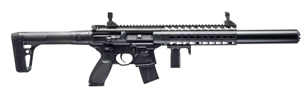 Outletdel ocio Subfusil Perdigón Sig Sauer MCX ASP co2, Escopeta balines 4,5mm. + balines + bombona co2 + Funda. 50523/27253/23054.