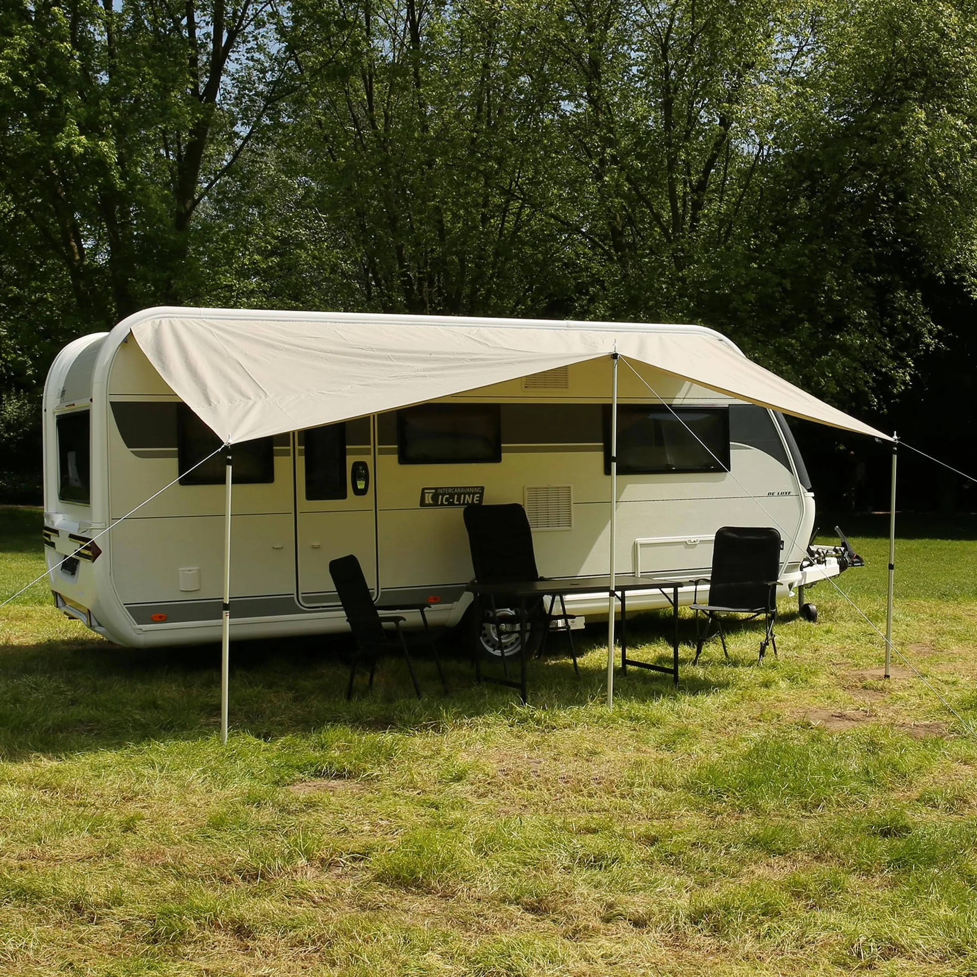 your GEAR Caravan Cotton Tarp TC 400 x 240 - Toldo para caravana (incluye barras, toldo de algodón)