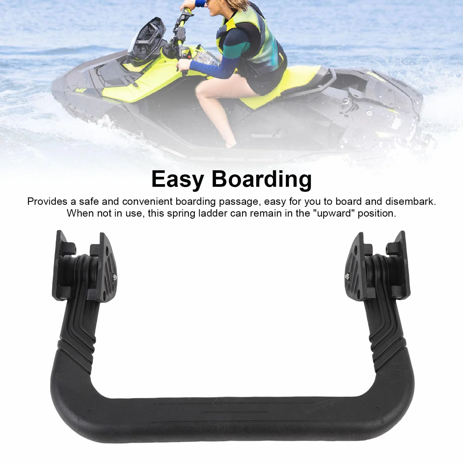 Paso de Escalera de Embarcación de Embarcación, 295100869 Escalera de Abordaje de Resorte Retráctil para Compatible con Seadoo GTR, GTX, RXP, RXT, RXTX, Wake Pro