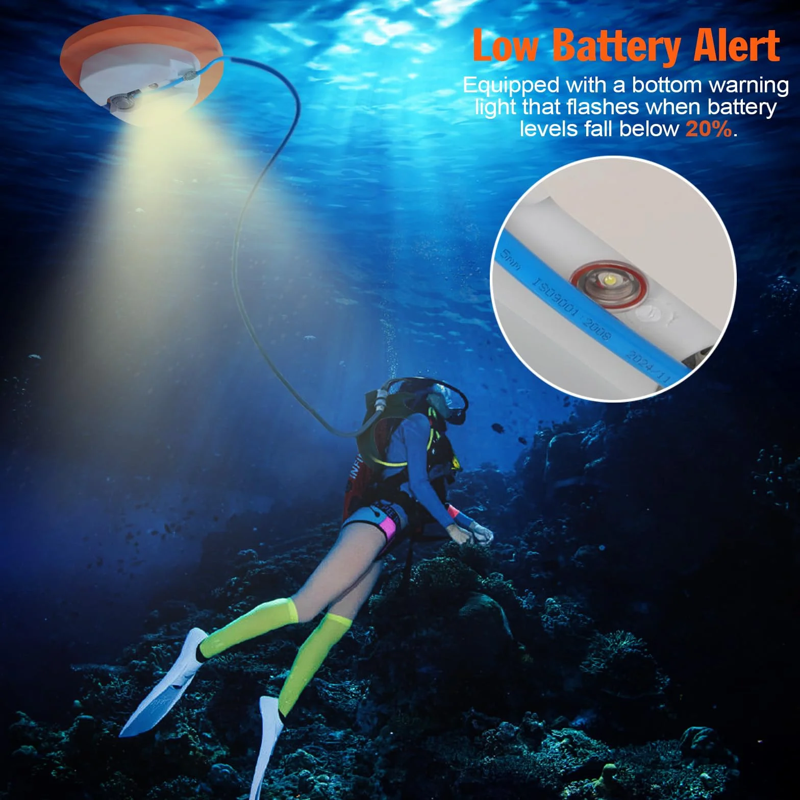 Sistema de Buceo Recargable a Batería, Ventilador de Buceo 5,5 h con Manguera de 10 m y Regulador, Sistema de Buceo Sin Tanque para Buceo Recreativo