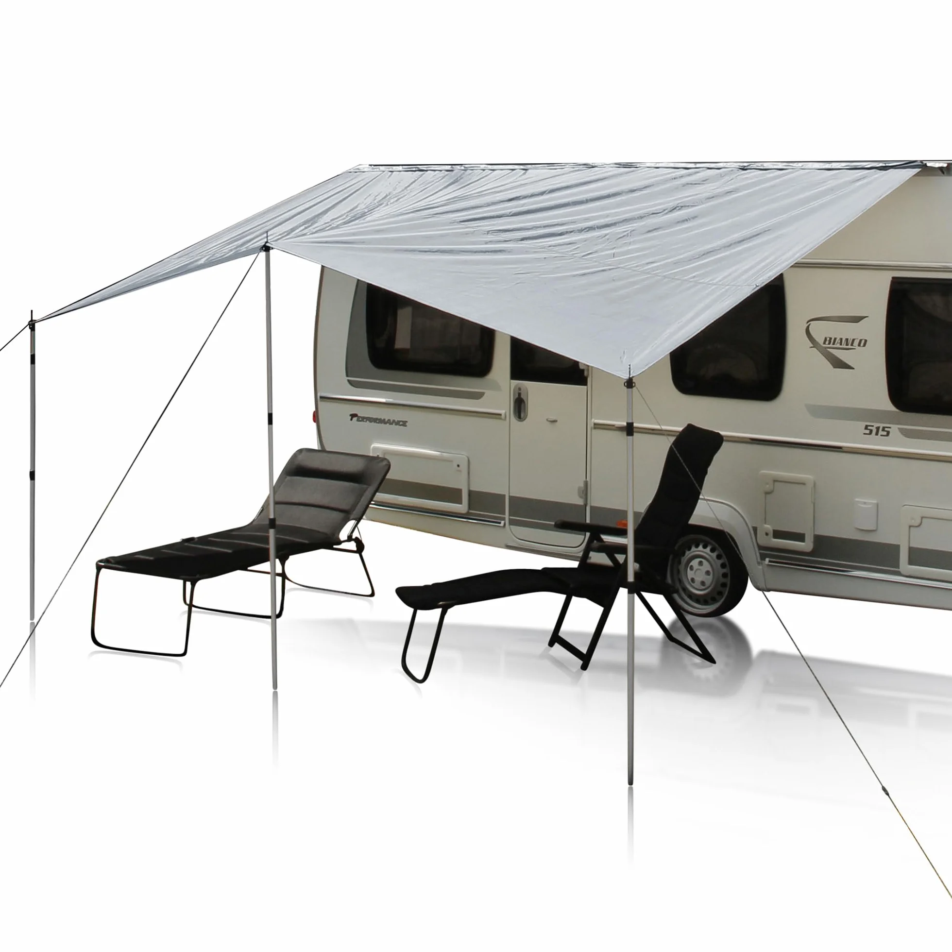 your GEAR Toldo para caravana, 4,5 x 2,4 m, incluye barras de apoyo, resistente al agua, 5000 mm