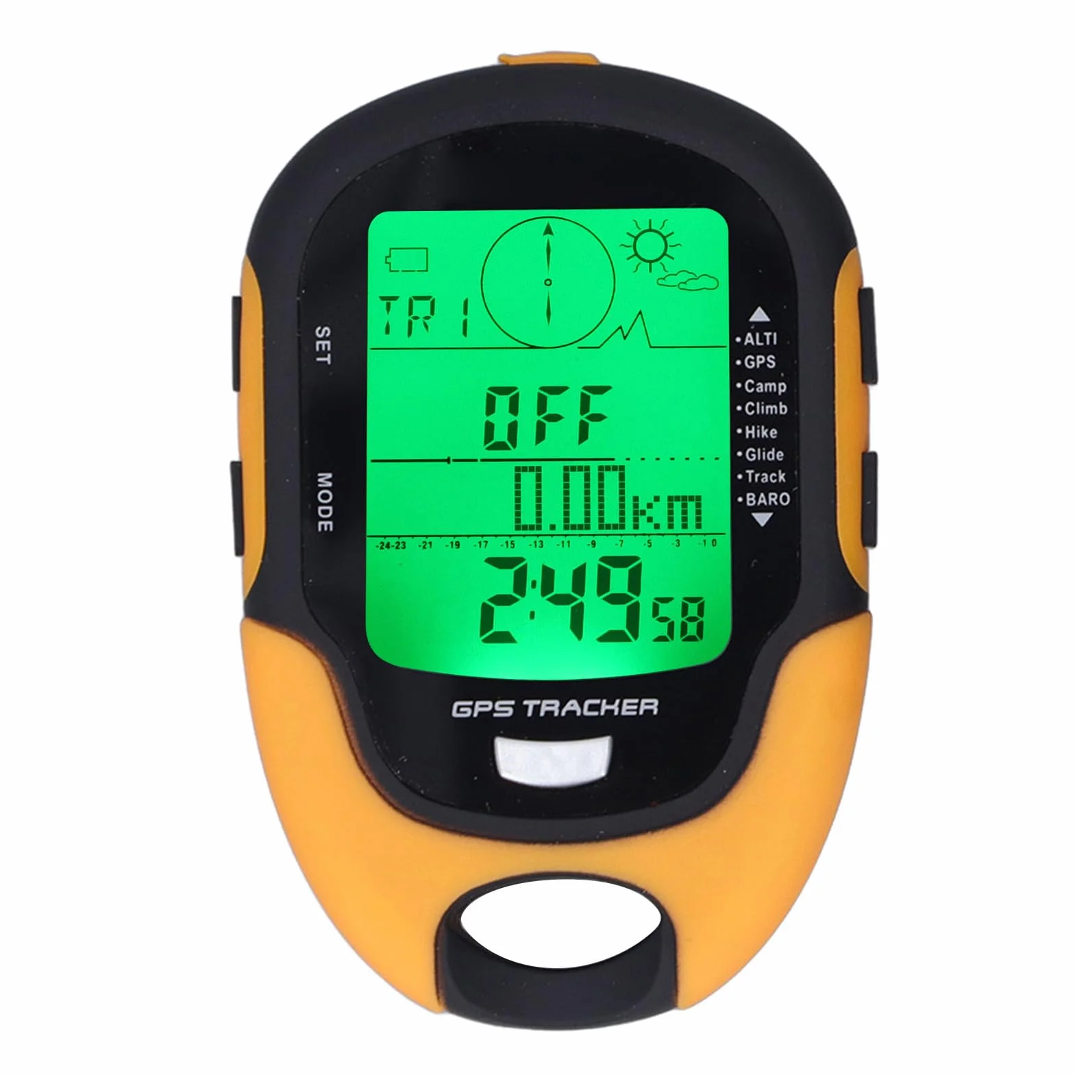 Fockety GPS Barómetro, IPX4 Impermeable Multifuncional Altímetro Brújula Previsión del Tiempo Termómetro, Probador de presión barométrica con Linterna LED, grabación