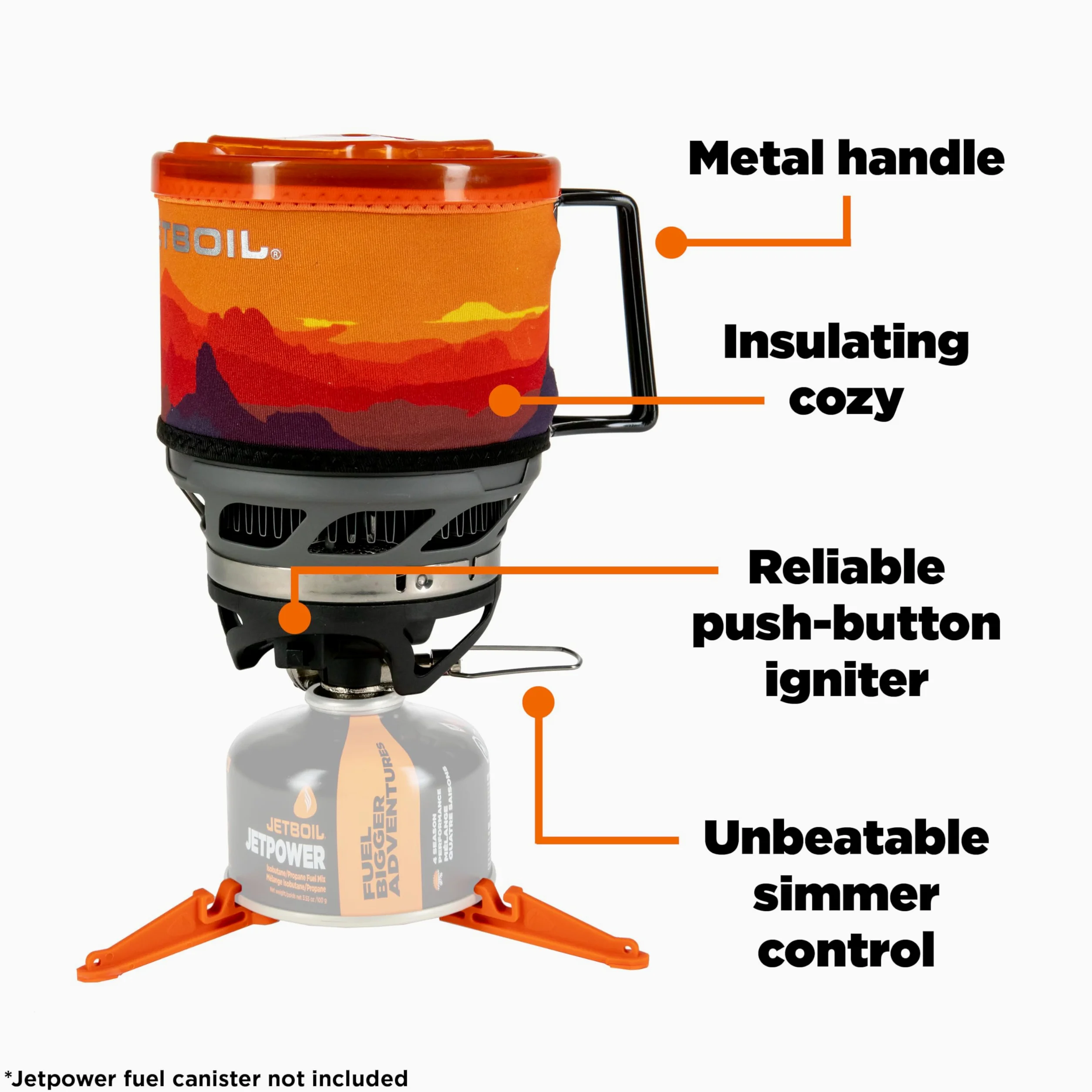 Jetboil MiniMo - Estufa de Camping y mochilero con Control de Calor Ajustable