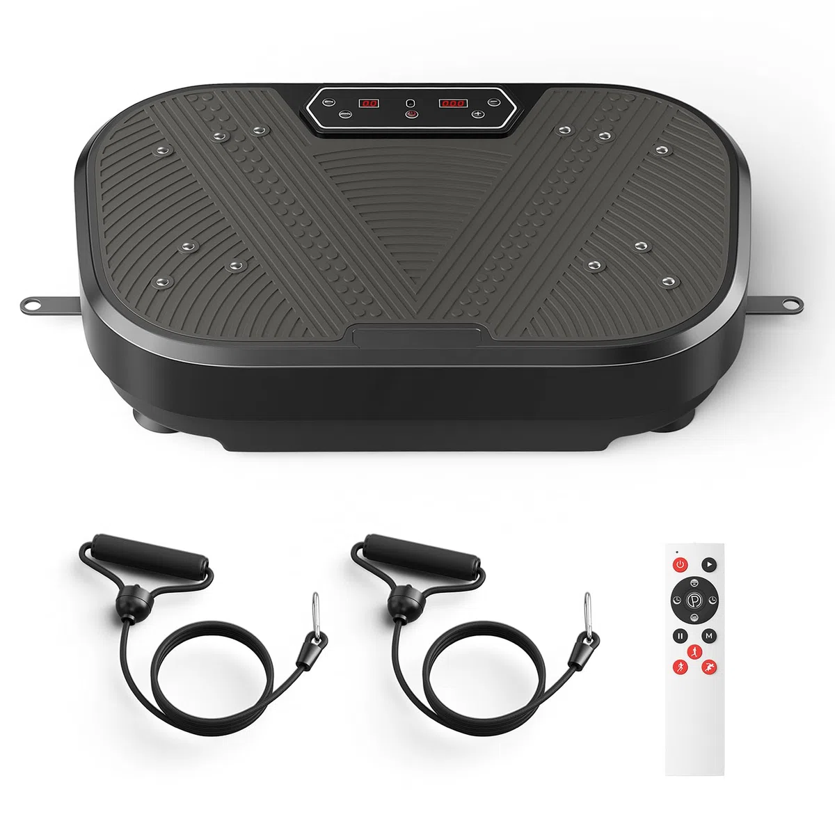 Plataforma Vibratoria, 120 Velocidades Plataforma Vibración Muscular para Musculación y Moldeado,Altavoz Bluetooth y Bandas Elásticas Fitness en Casa para Quemar Grasa y Adelgazar
