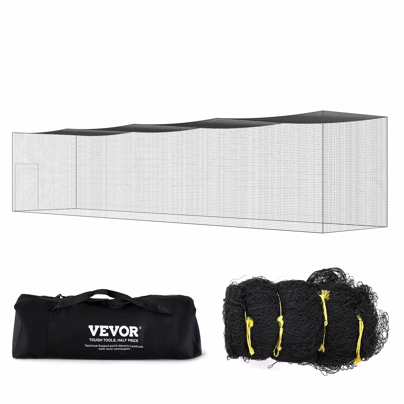 VEVOR Jaula de bateo de béisbol de 17,4 m, Red de Entrenamiento de bateo de softbol Profesional, Jaula de Lanzamiento portátil con Puerta y Bolsa de Transporte, Red de PE Cerrada Resistente
