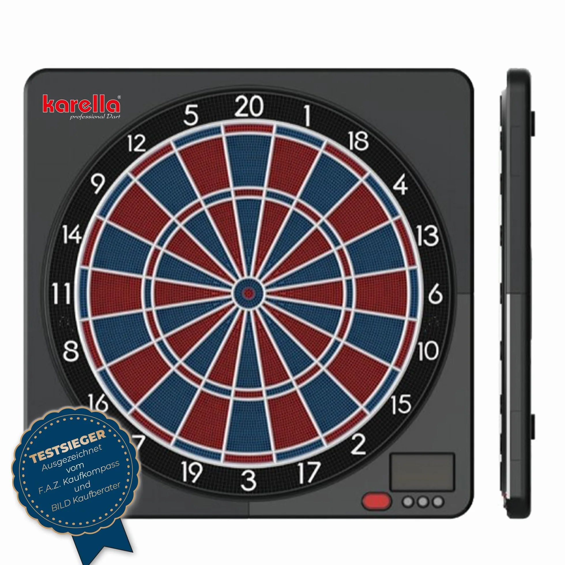 Karella CB-Smart Diana electrónica de dardos, función Bluetooth en línea, 37 juegos, dimensiones exactas del torneo, espaciado doble/triple 2 agujeros