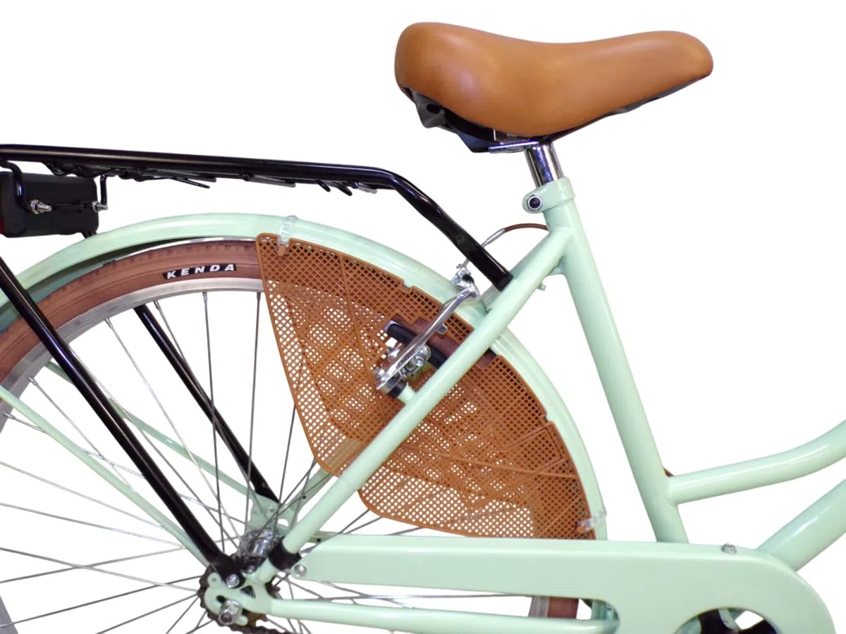 Bicicleta de paseo holandesa para mujer, de ciudad, de 26 pulgadas, vintage, con cesta de acero