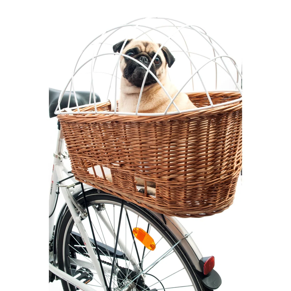 Aumüller Cesta para bicicleta con soporte, montaje en portaequipajes