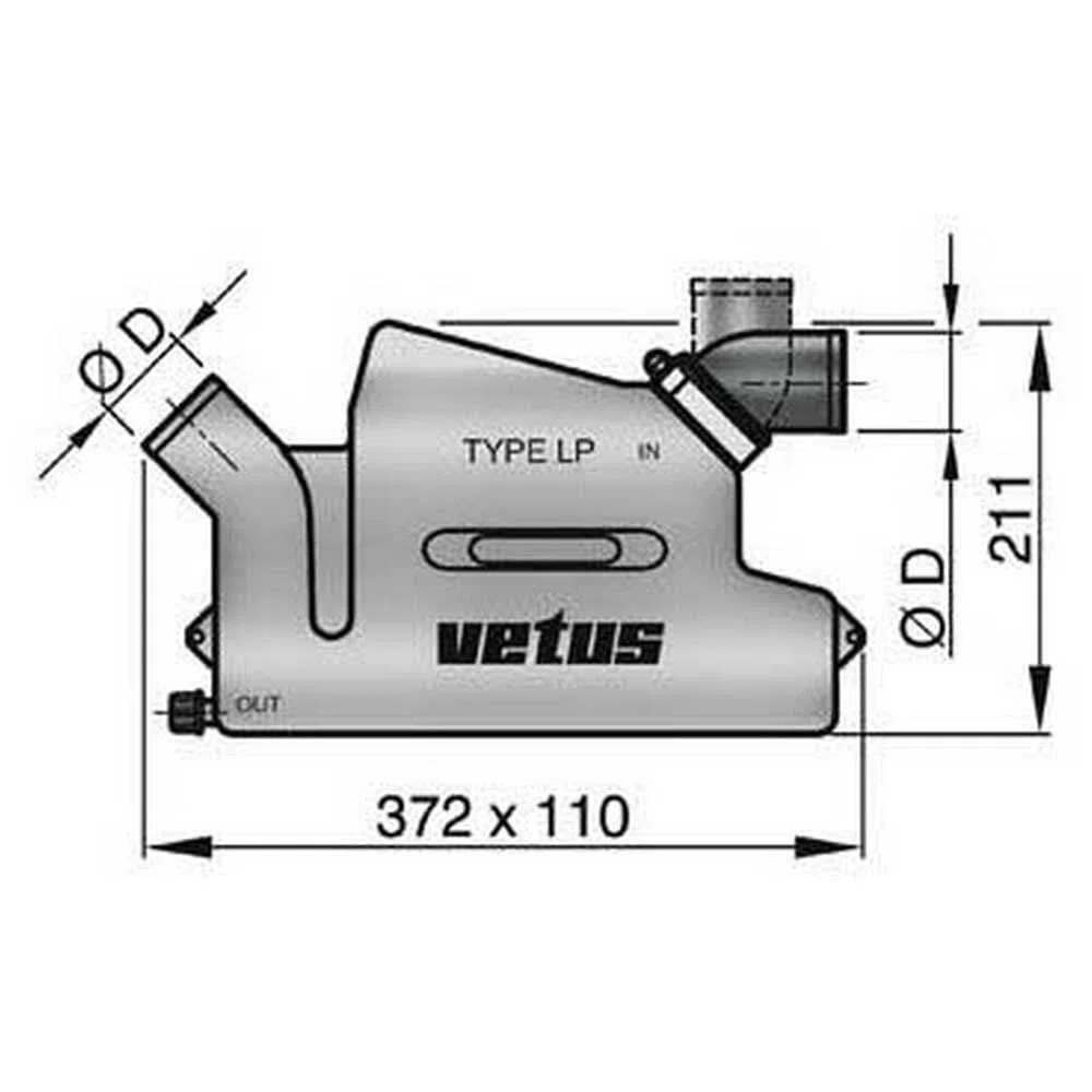 VETUS WATERLOCK LP45 Sortie ORIENTAB
