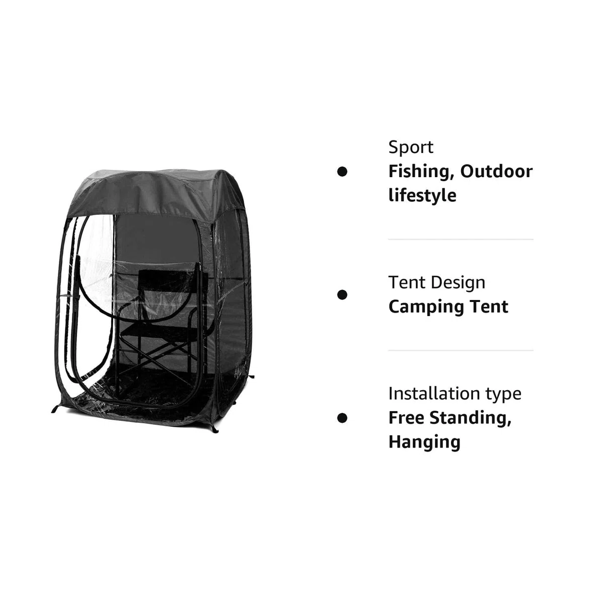Toldo de pesca portátil – Tienda de pesca, el mejor refugio para una sola persona al aire libre. Perfecto para acampar y pescar, tienda de campaña desplegable deportiva