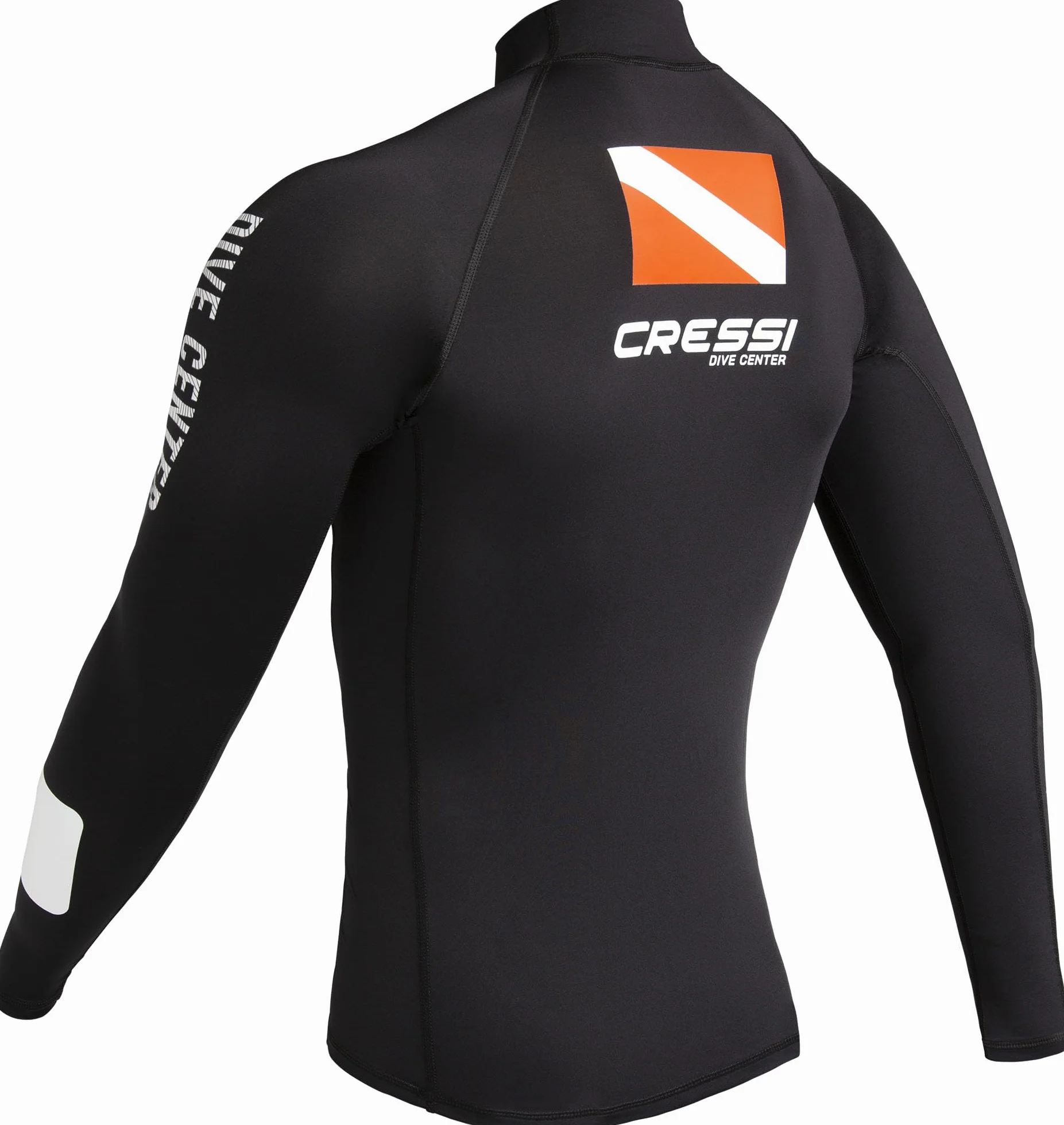 Cressi Rash Guard Man Black Dive Center, Camiseta Elaborada en Tejido Elástico de Primera Calidad con Filtro de Protección UV UPF 30+, Disponible en Manga Corta y Manga Larga Hombre