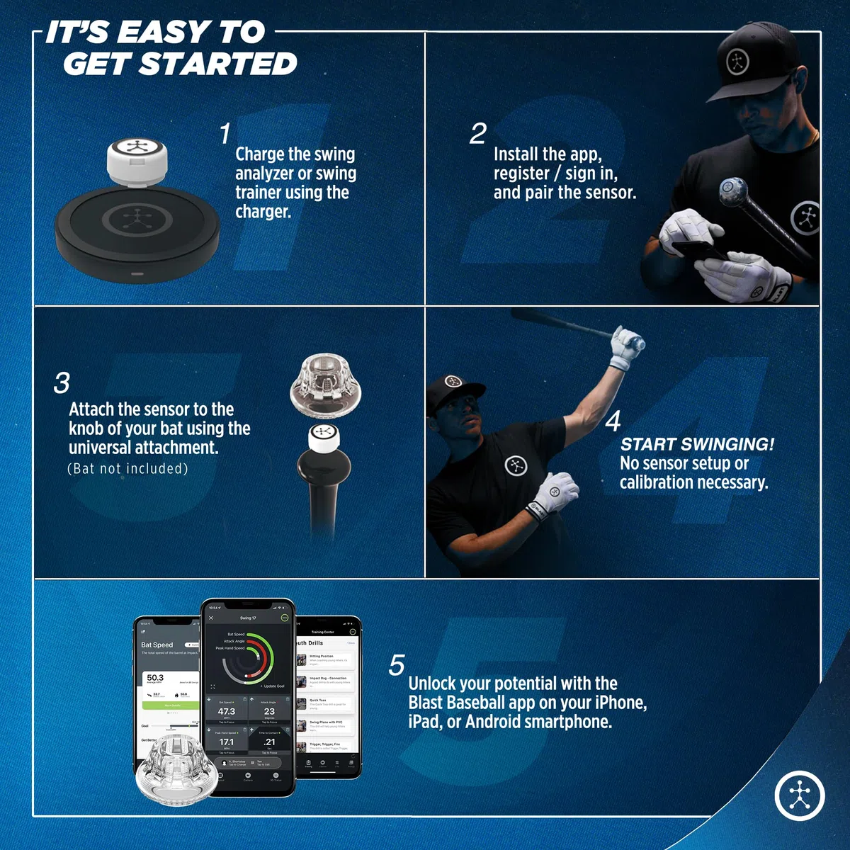 Blast Motion Blast Baseball 360 Swing Analyzer by