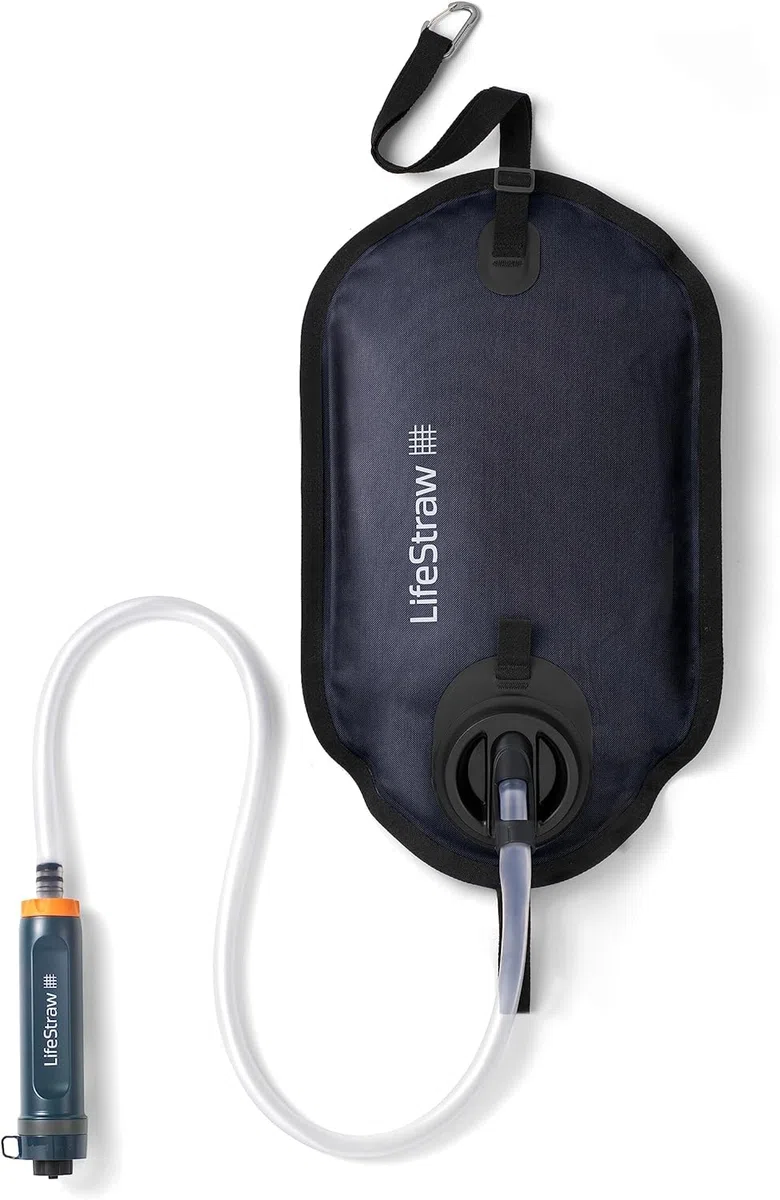 LifeStraw Peak Series: Sistema de purificación de agua por gravedad - 8L con correa de colgar - Ideal para camping, senderismo, emergencias - Elimina virus, bacterias y parásitos